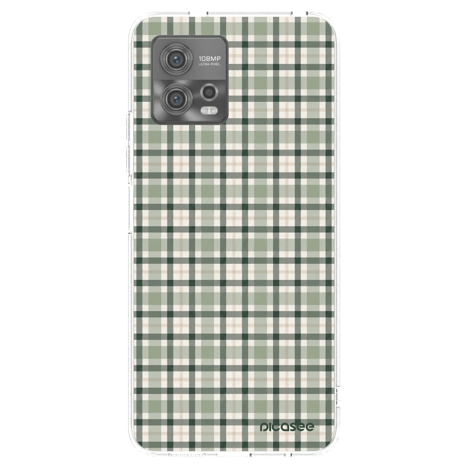 Picasee silikónový prehľadný obal pre Motorola Moto G72 - Sage Tartan