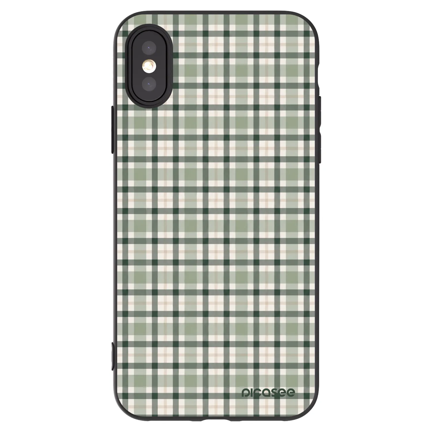Picasee silikónový čierny obal pre Apple iPhone X/XS - Sage Tartan
