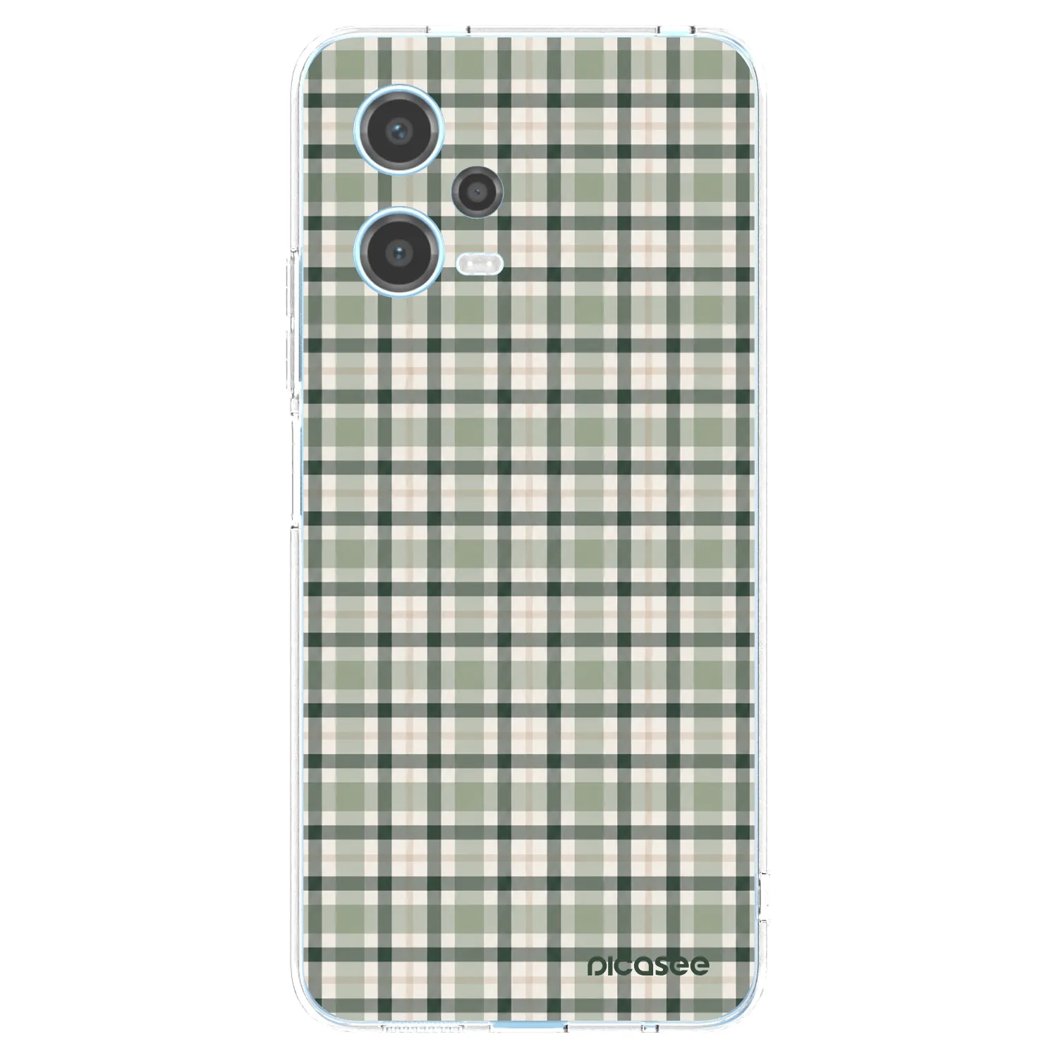 Picasee silikónový prehľadný obal pre Xiaomi Redmi Note 12 5G - Sage Tartan