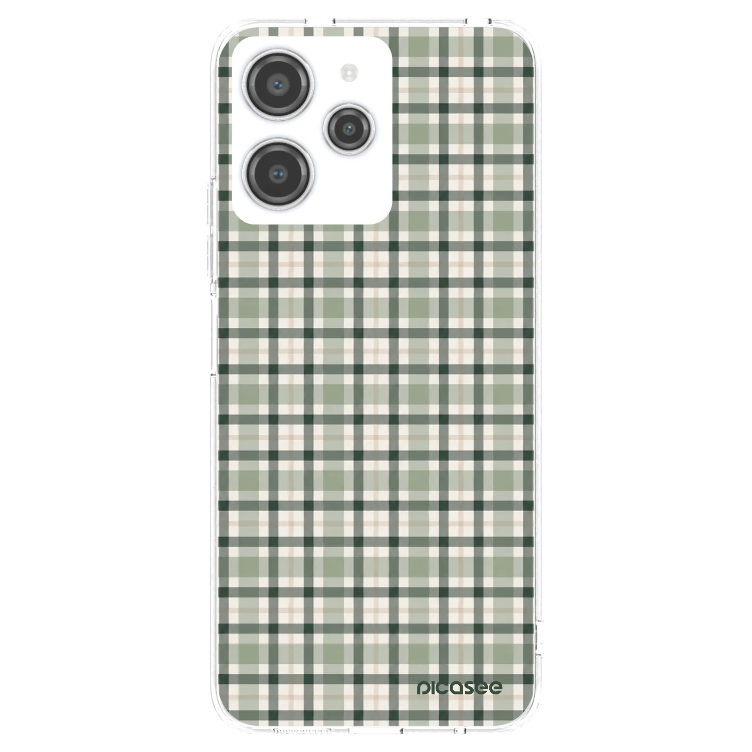 Picasee silikónový prehľadný obal pre Xiaomi Redmi 12 4G - Sage Tartan