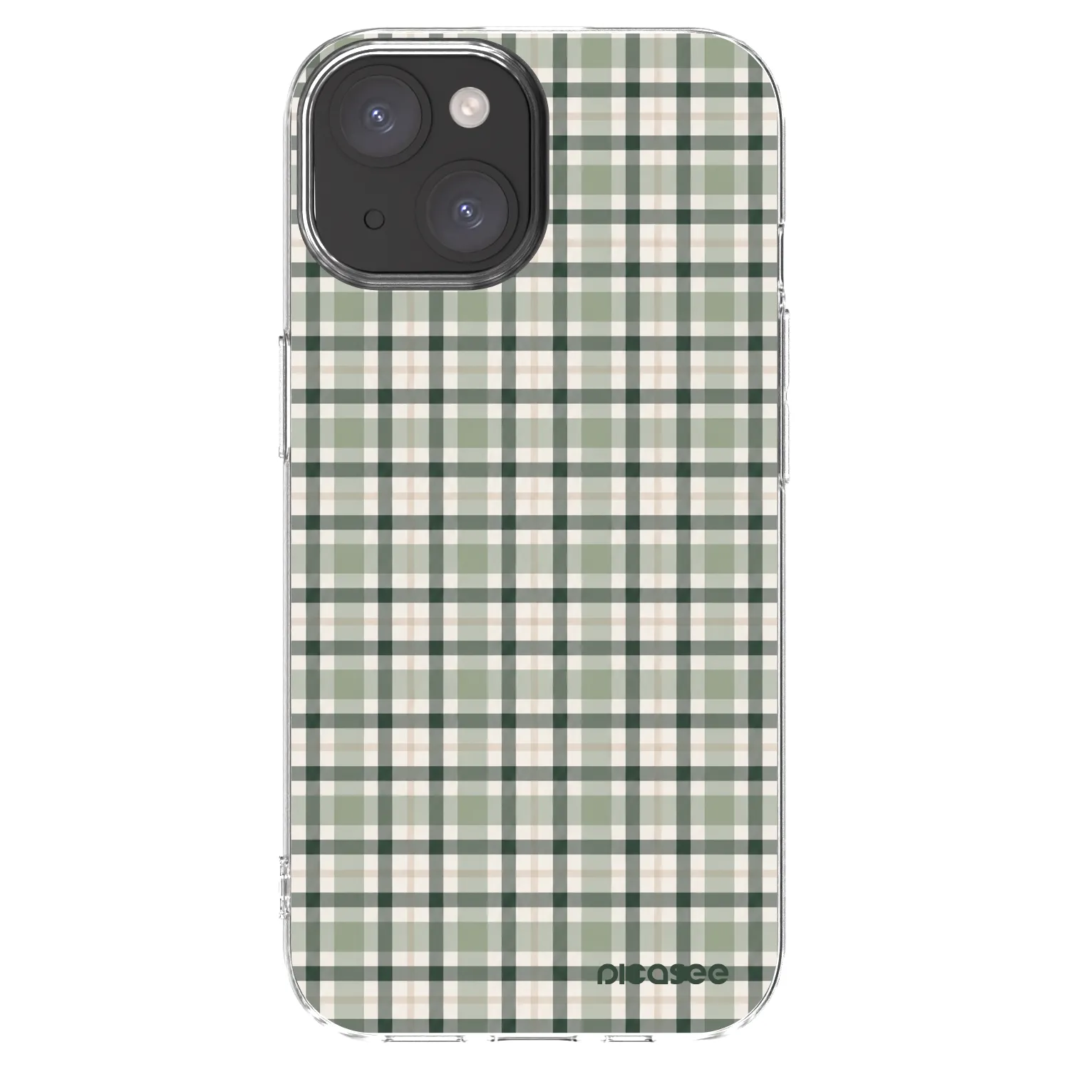 Picasee silikónový prehľadný obal pre Apple iPhone 15 - Sage Tartan