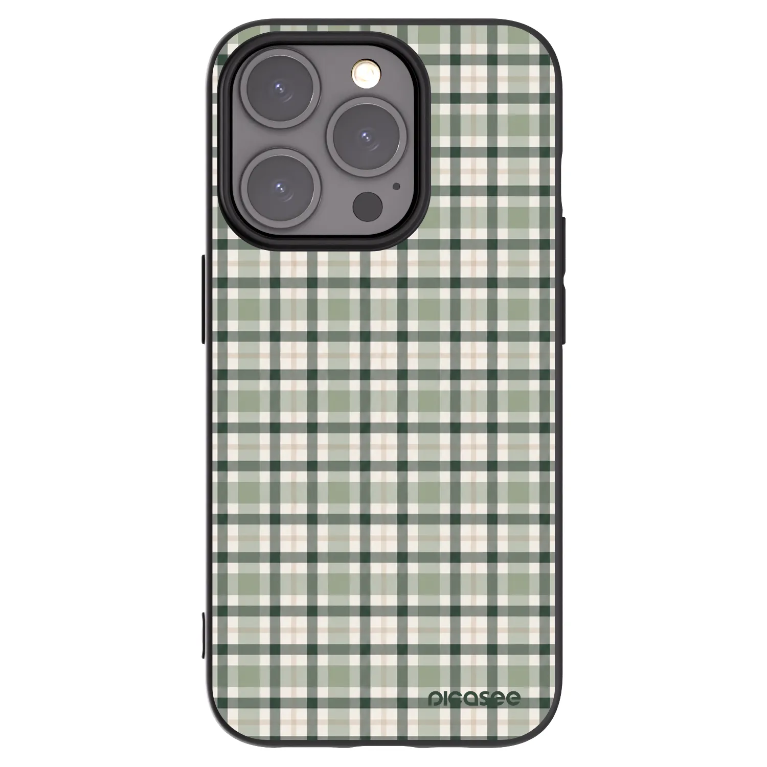Picasee silikónový čierny obal pre Apple iPhone 15 Pro - Sage Tartan