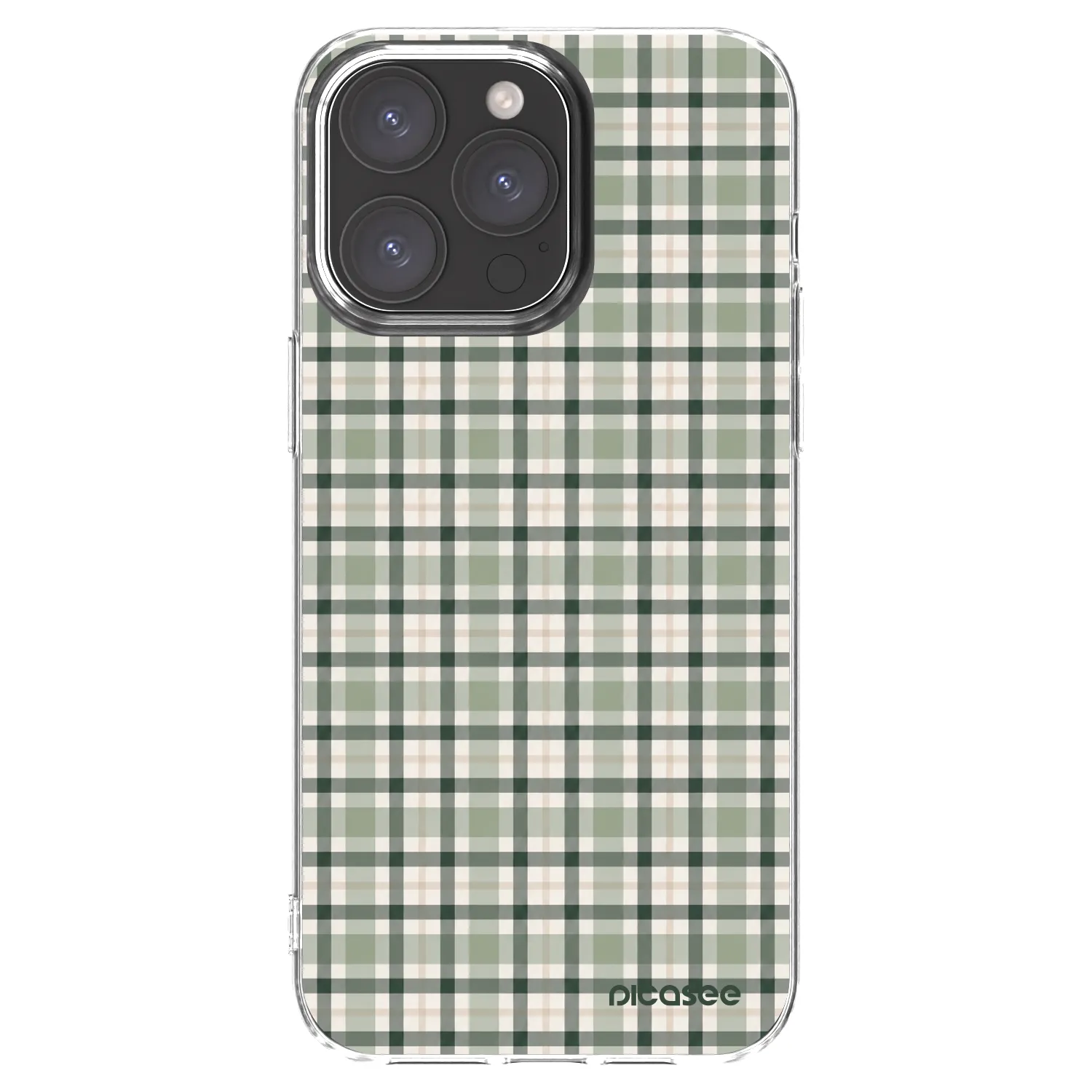 Picasee silikónový prehľadný obal pre Apple iPhone 15 Pro Max - Sage Tartan
