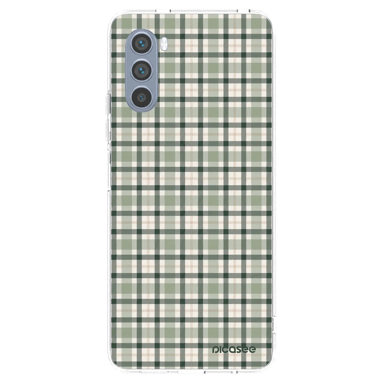 Picasee silikónový prehľadný obal pre Motorola Moto G62 - Sage Tartan