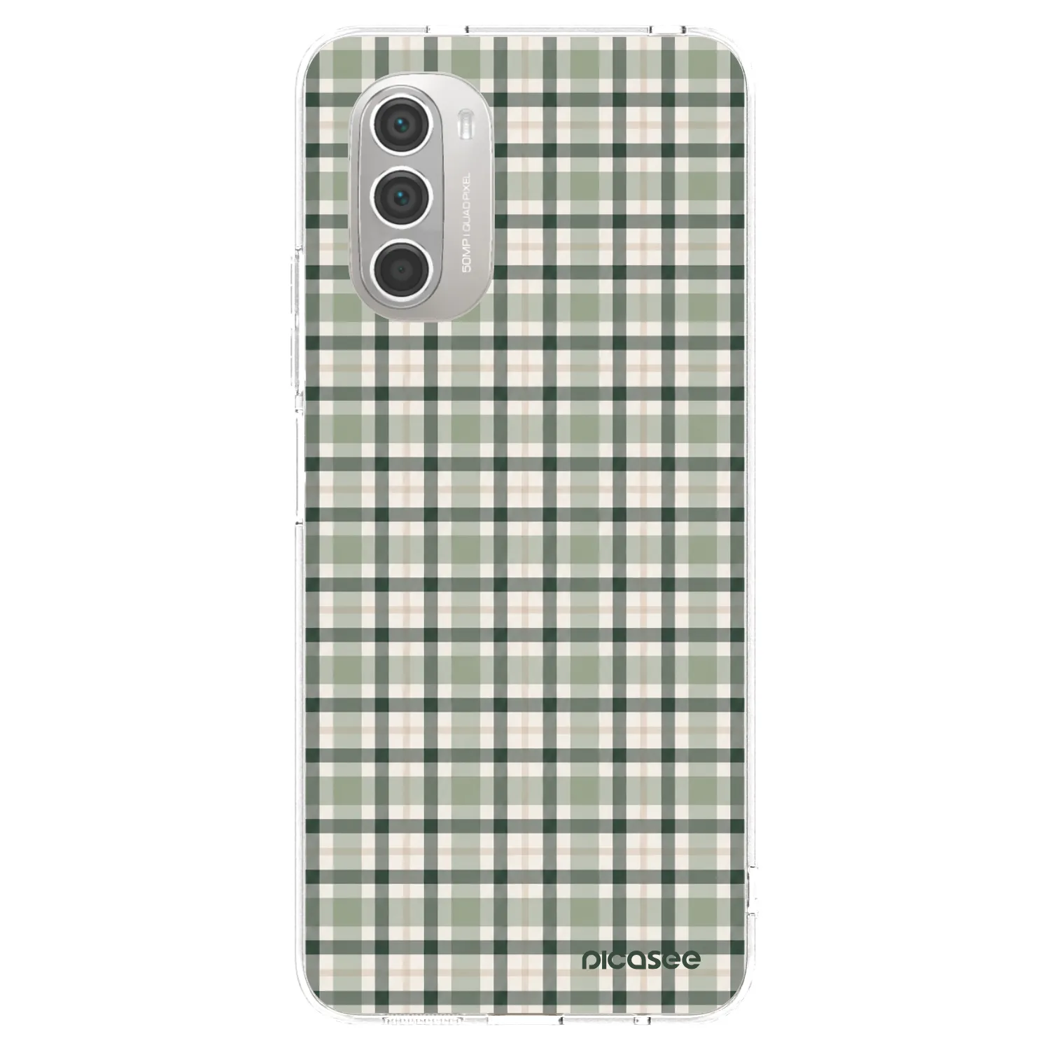 Picasee silikónový prehľadný obal pre Motorola Moto G51 - Sage Tartan