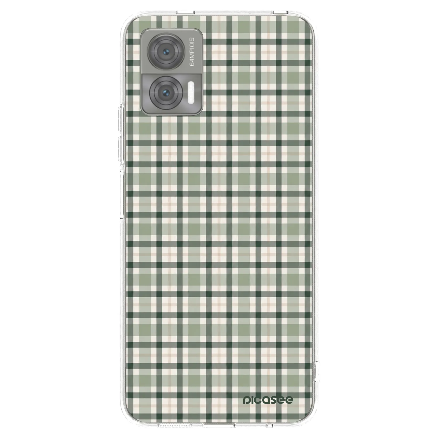 Picasee silikónový prehľadný obal pre Motorola Edge 30 Neo - Sage Tartan
