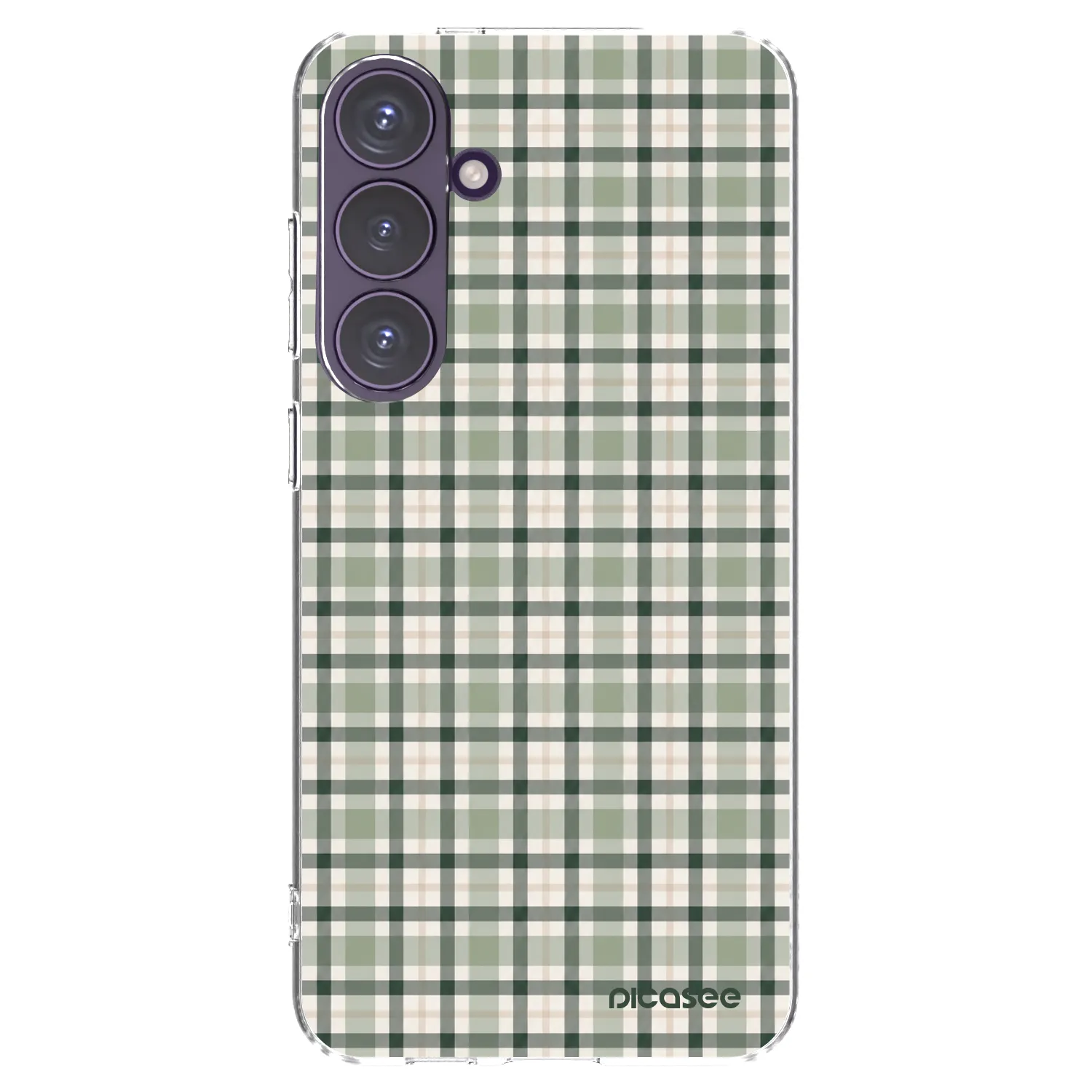 Picasee silikónový prehľadný obal pre Samsung Galaxy S24+ S926B 5G - Sage Tartan