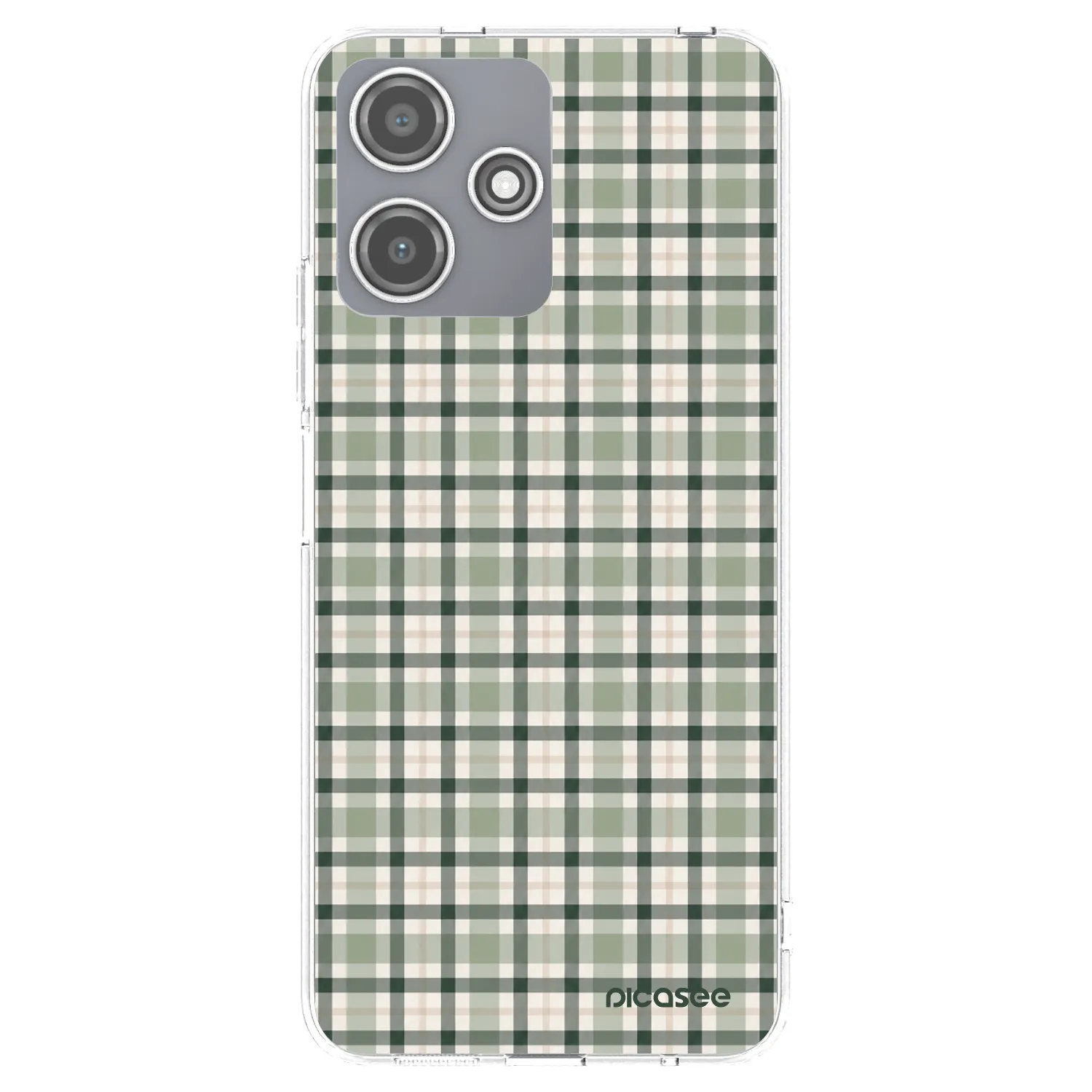 Picasee silikónový prehľadný obal pre Xiaomi Redmi 12 5G - Sage Tartan