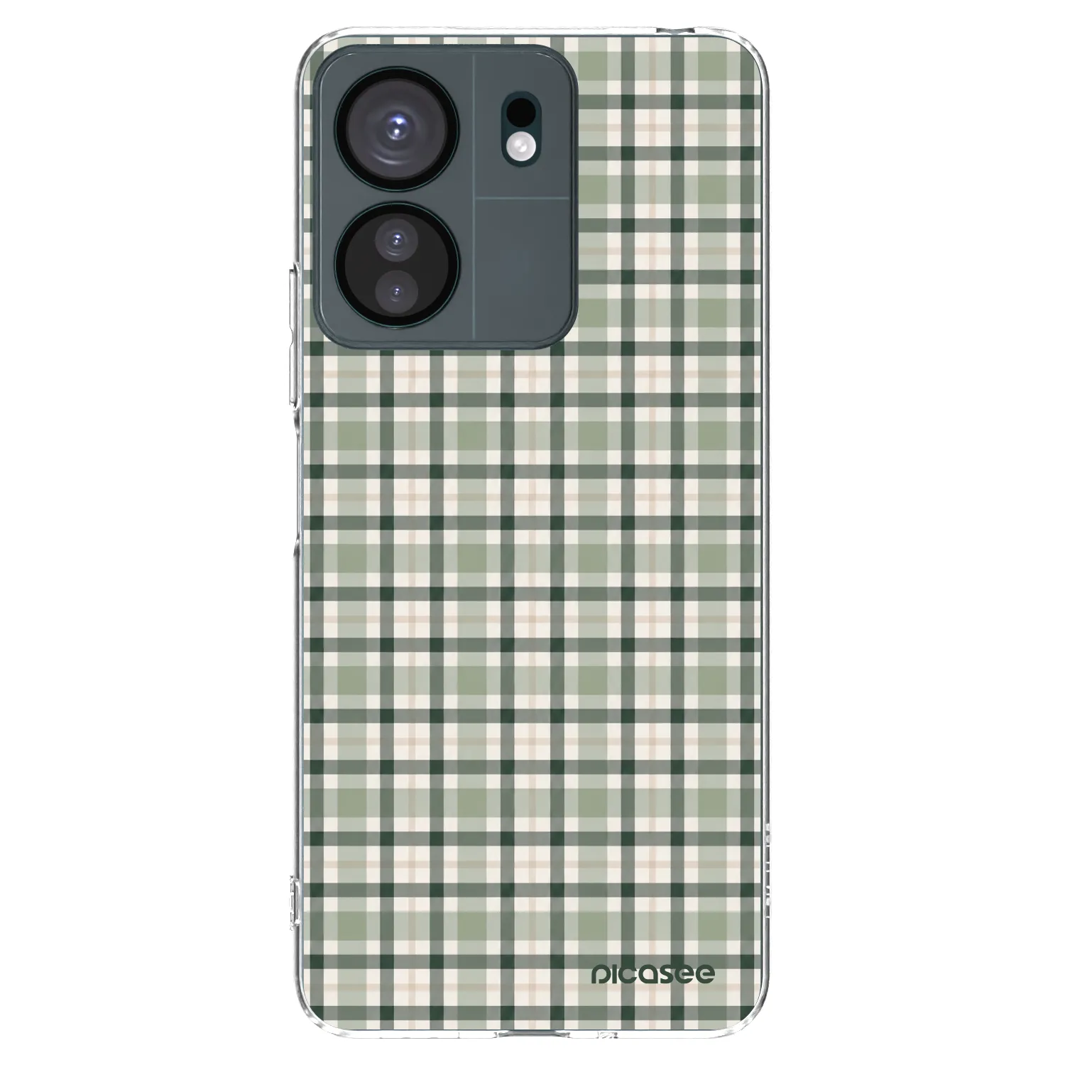 Picasee silikónový prehľadný obal pre Xiaomi Redmi 13C 4G - Sage Tartan