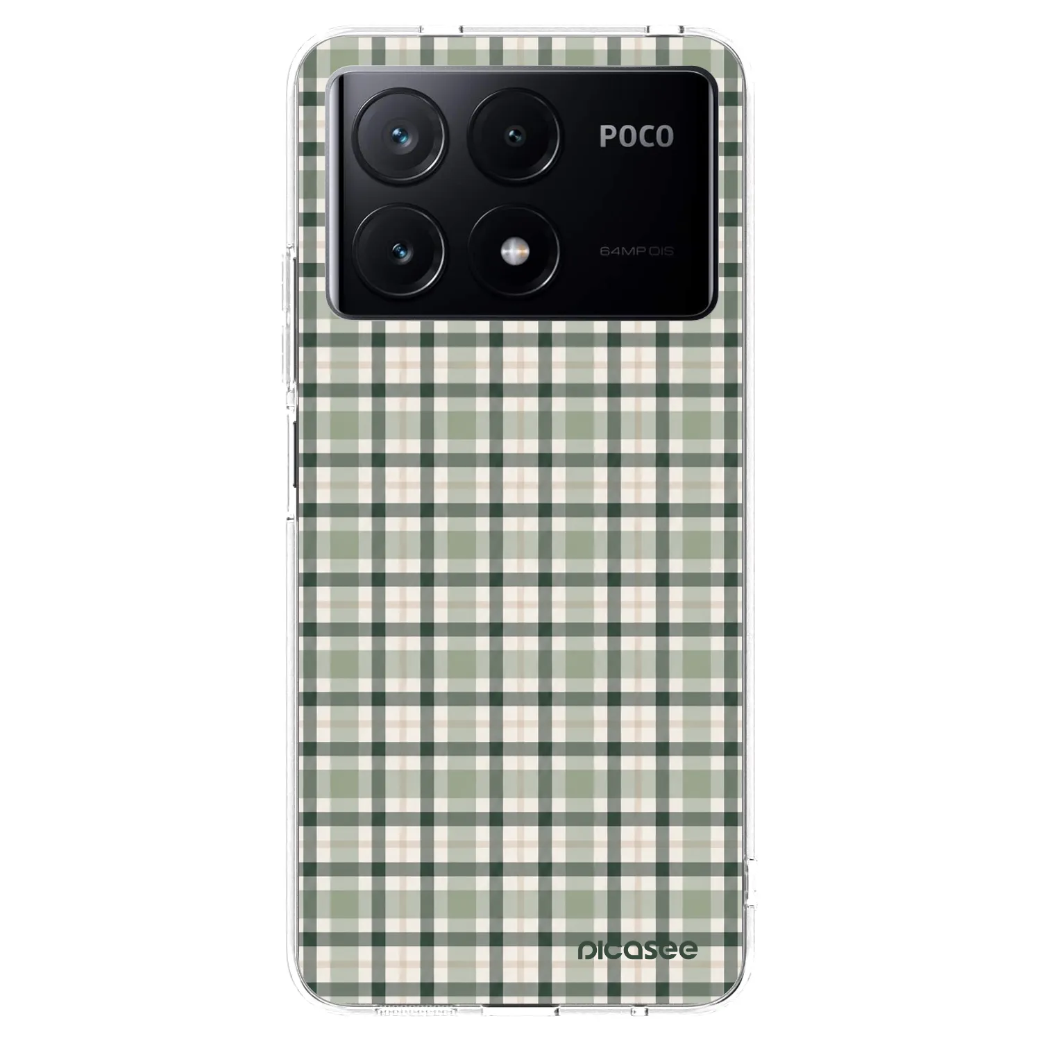 Picasee silikónový prehľadný obal pre Xiaomi Poco X6 Pro - Sage Tartan