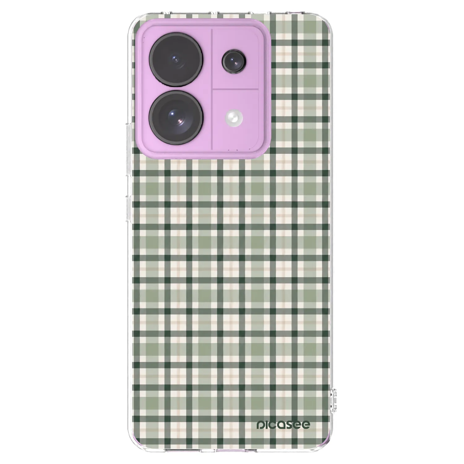 Picasee silikónový prehľadný obal pre Xiaomi Redmi Note 13 Pro 5G - Sage Tartan