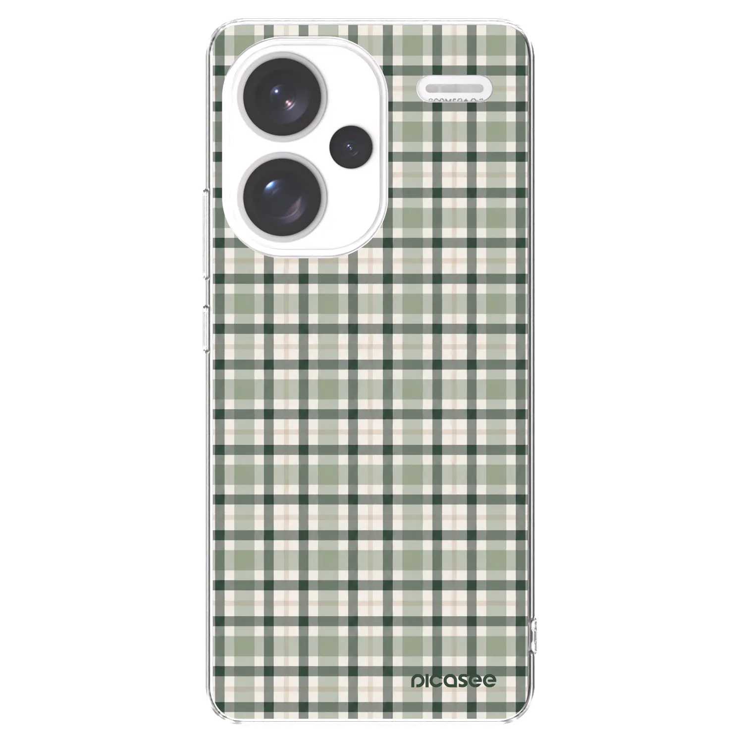 Picasee silikónový prehľadný obal pre Xiaomi Redmi Note 13 Pro+ 5G - Sage Tartan