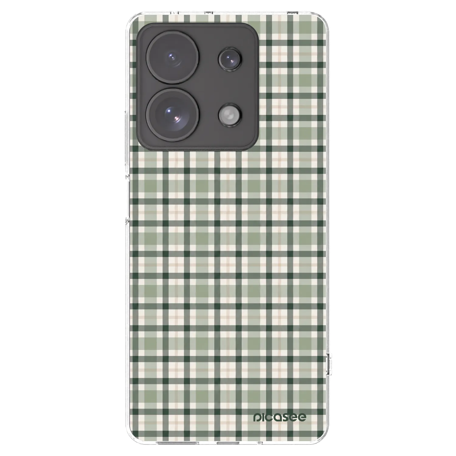 Picasee silikónový prehľadný obal pre Xiaomi Redmi Note 13 Pro 4G - Sage Tartan