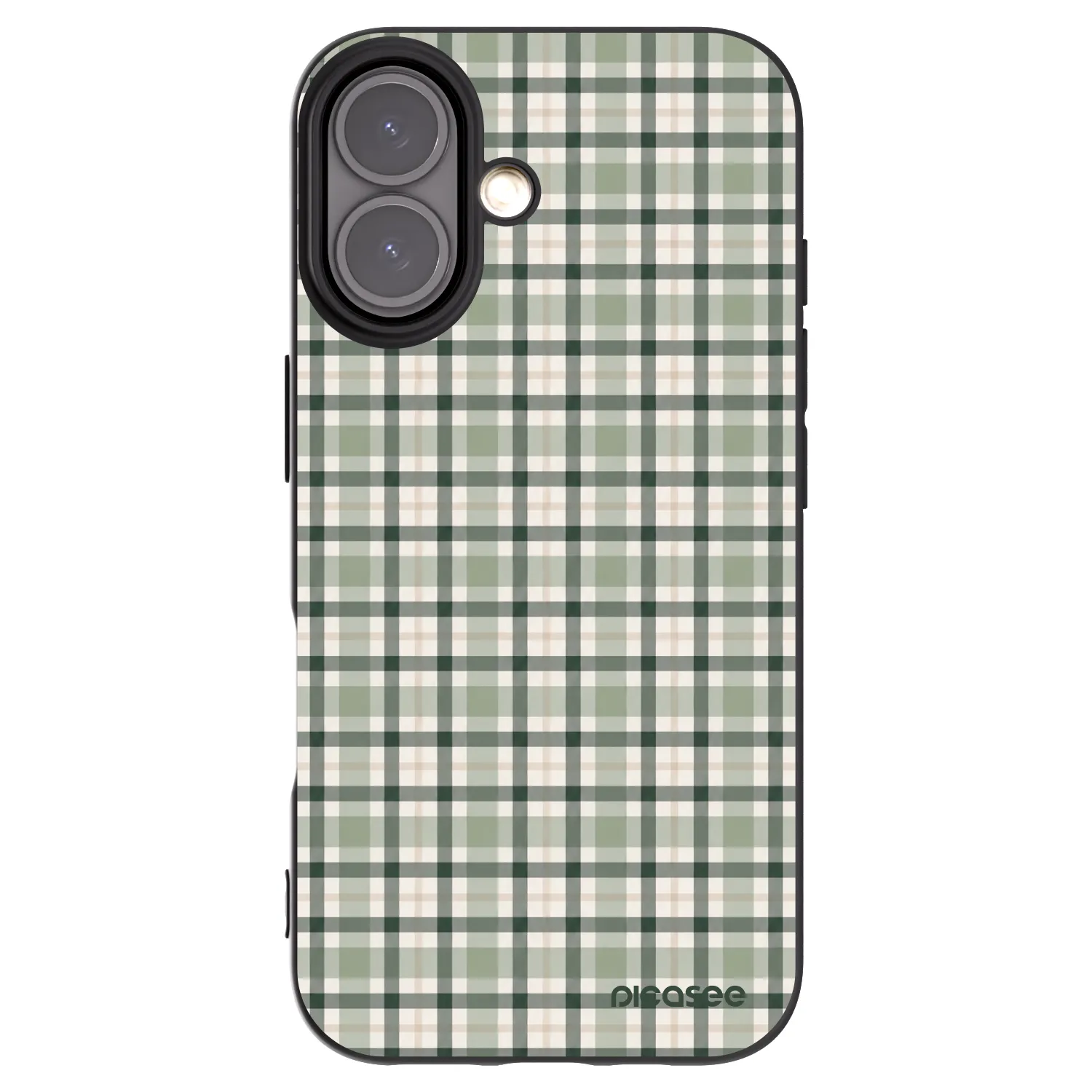 Picasee silikónový čierny obal pre Apple iPhone 16 - Sage Tartan