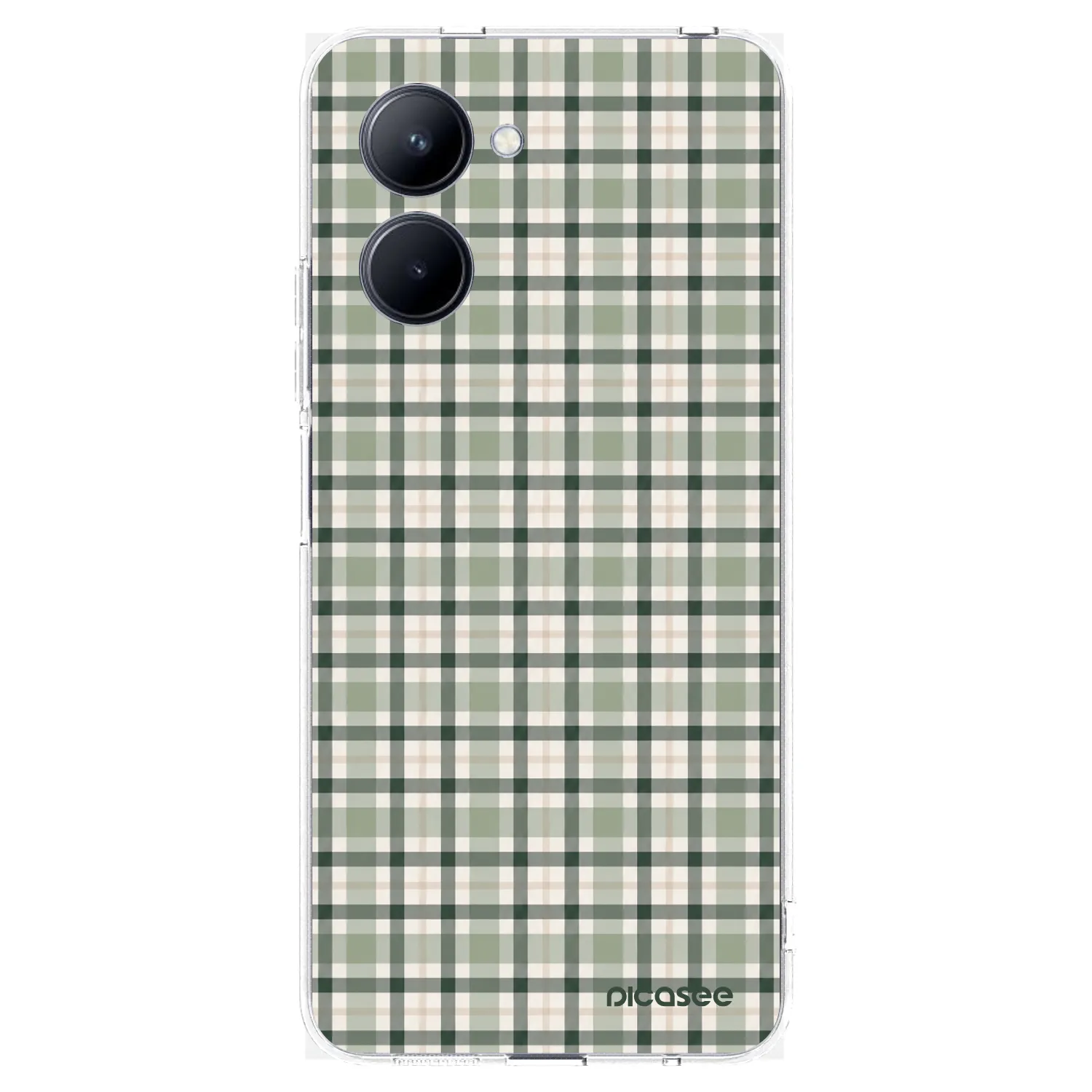 Picasee silikónový prehľadný obal pre Realme C33 (2023) - Sage Tartan