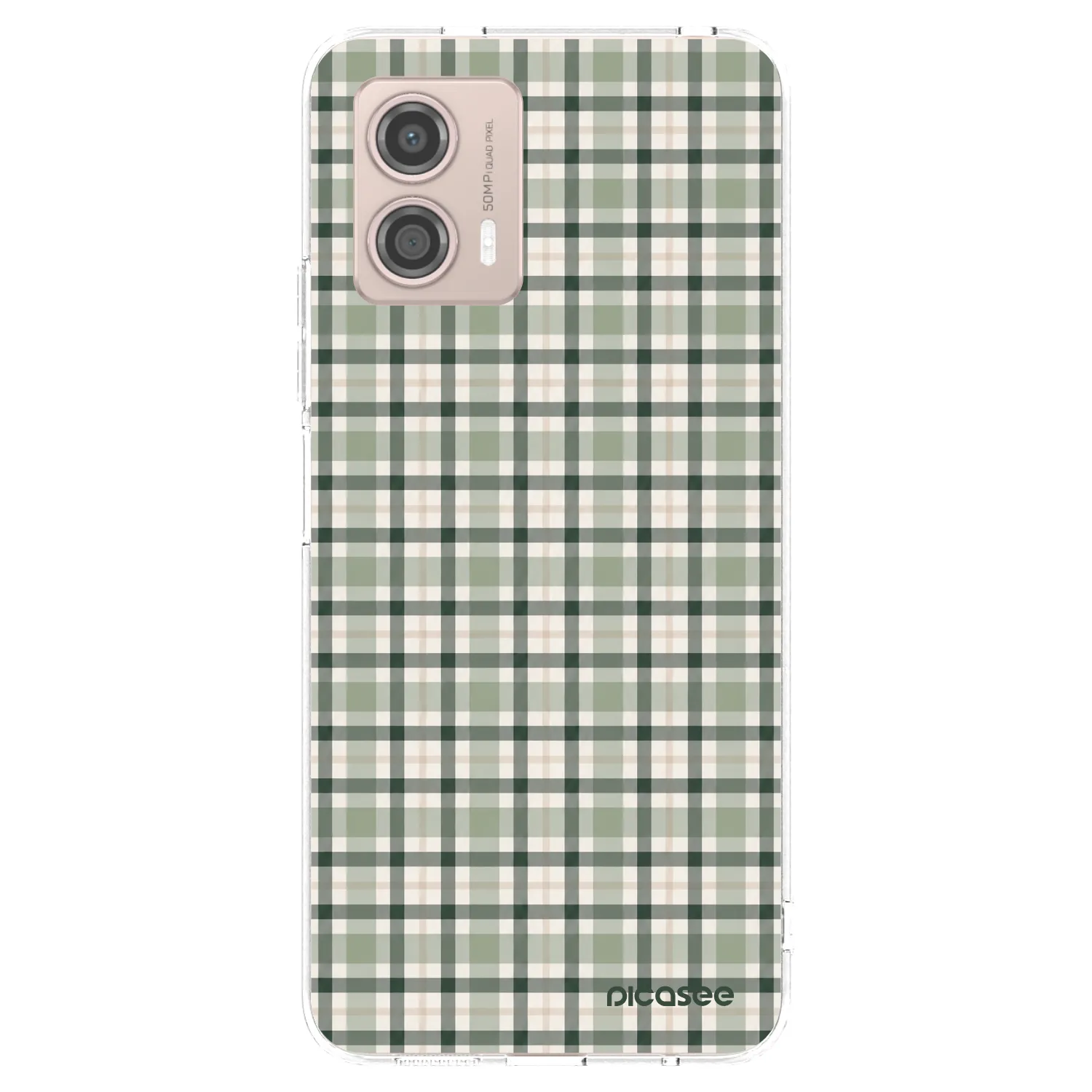 Picasee silikónový prehľadný obal pre Motorola Moto G53 5G - Sage Tartan