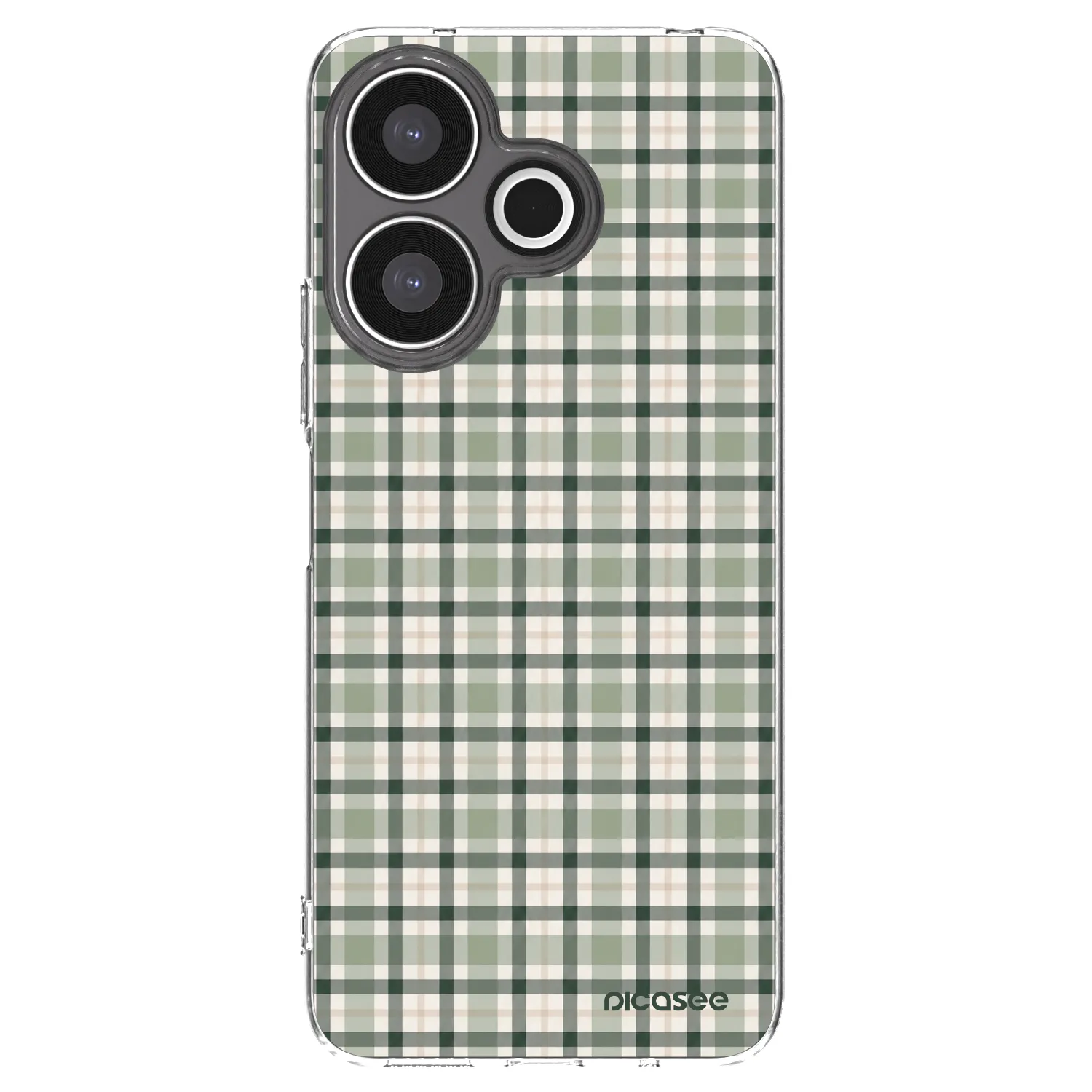 Picasee silikónový prehľadný obal pre Xiaomi Redmi 13 4G - Sage Tartan