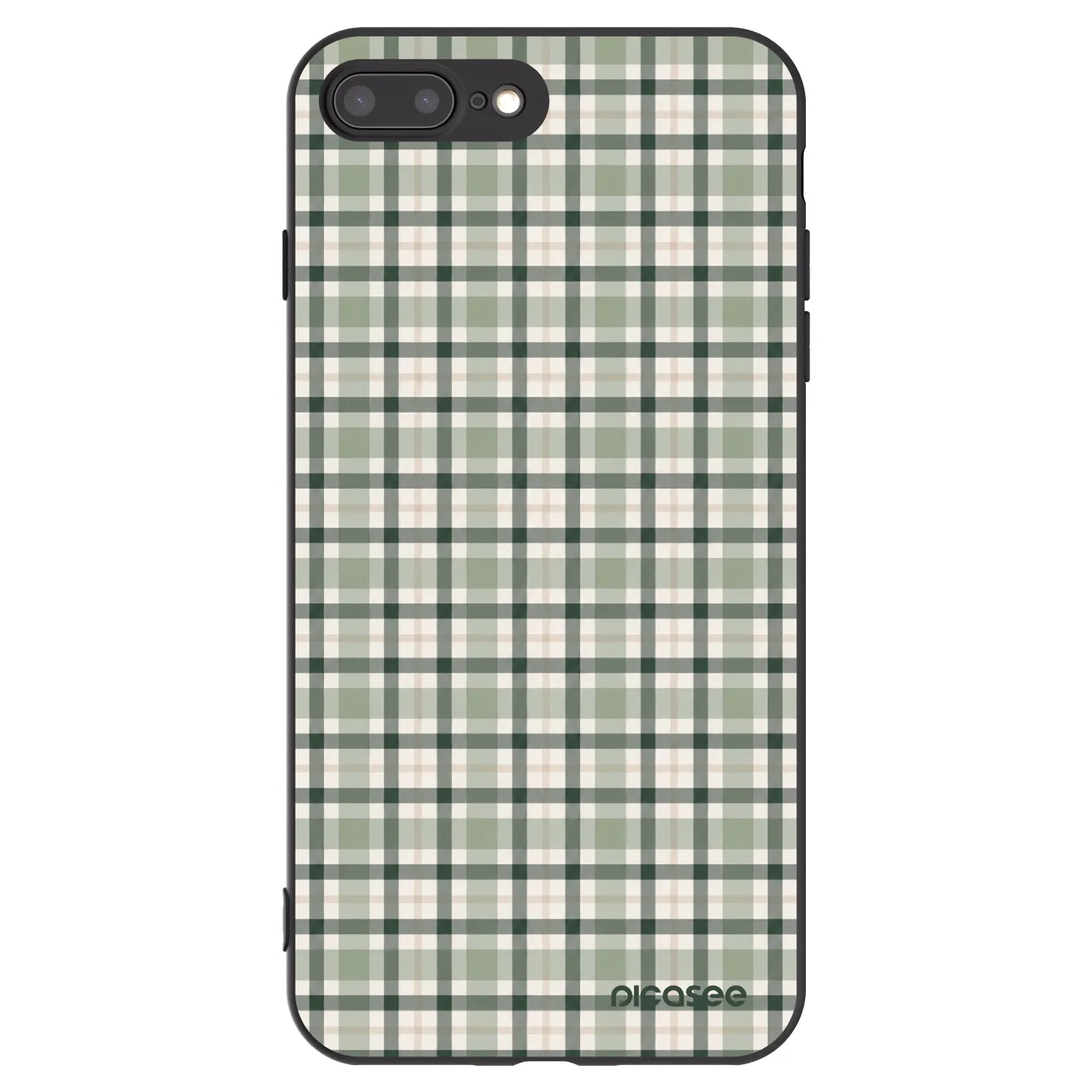 Picasee silikónový čierny obal pre Apple iPhone 7 Plus - Sage Tartan