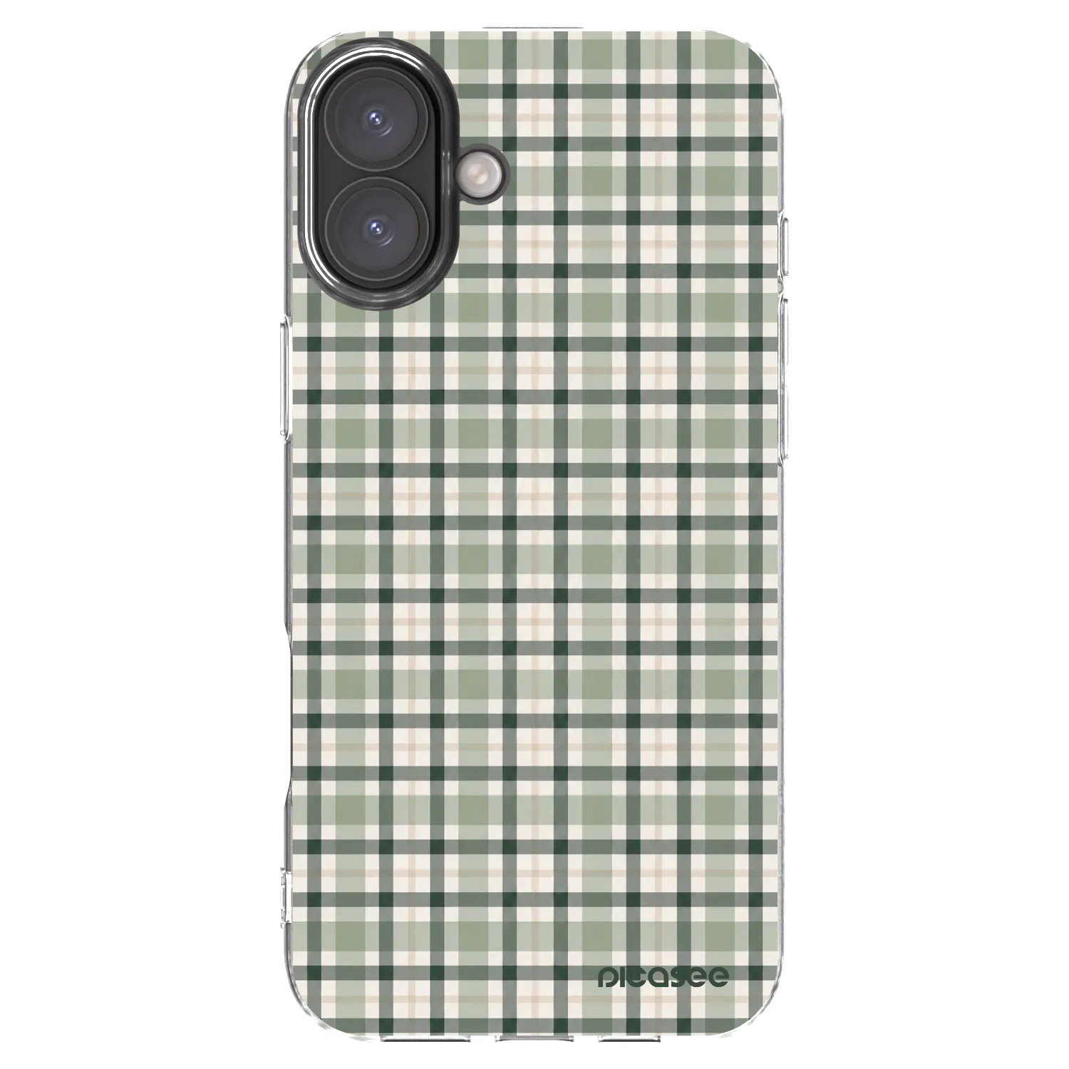 Picasee silikónový prehľadný obal pre Apple iPhone 16 Plus - Sage Tartan
