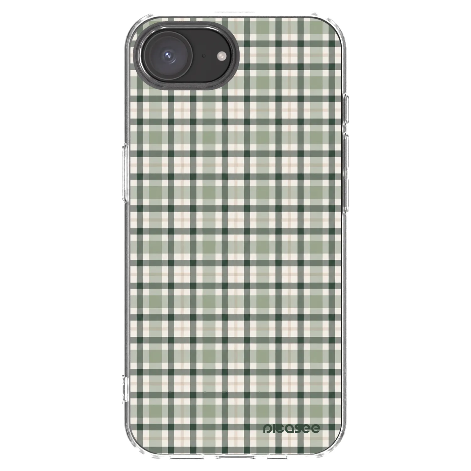 Picasee silikónový prehľadný obal pre Apple iPhone 16e - Sage Tartan