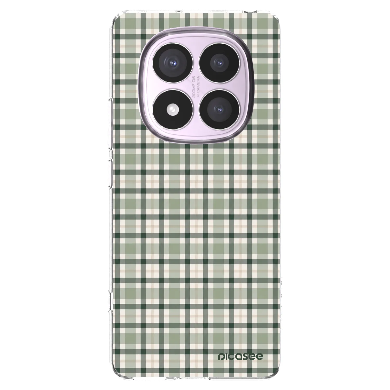 Picasee silikónový prehľadný obal pre Xiaomi Redmi Note 14 Pro 5G - Sage Tartan