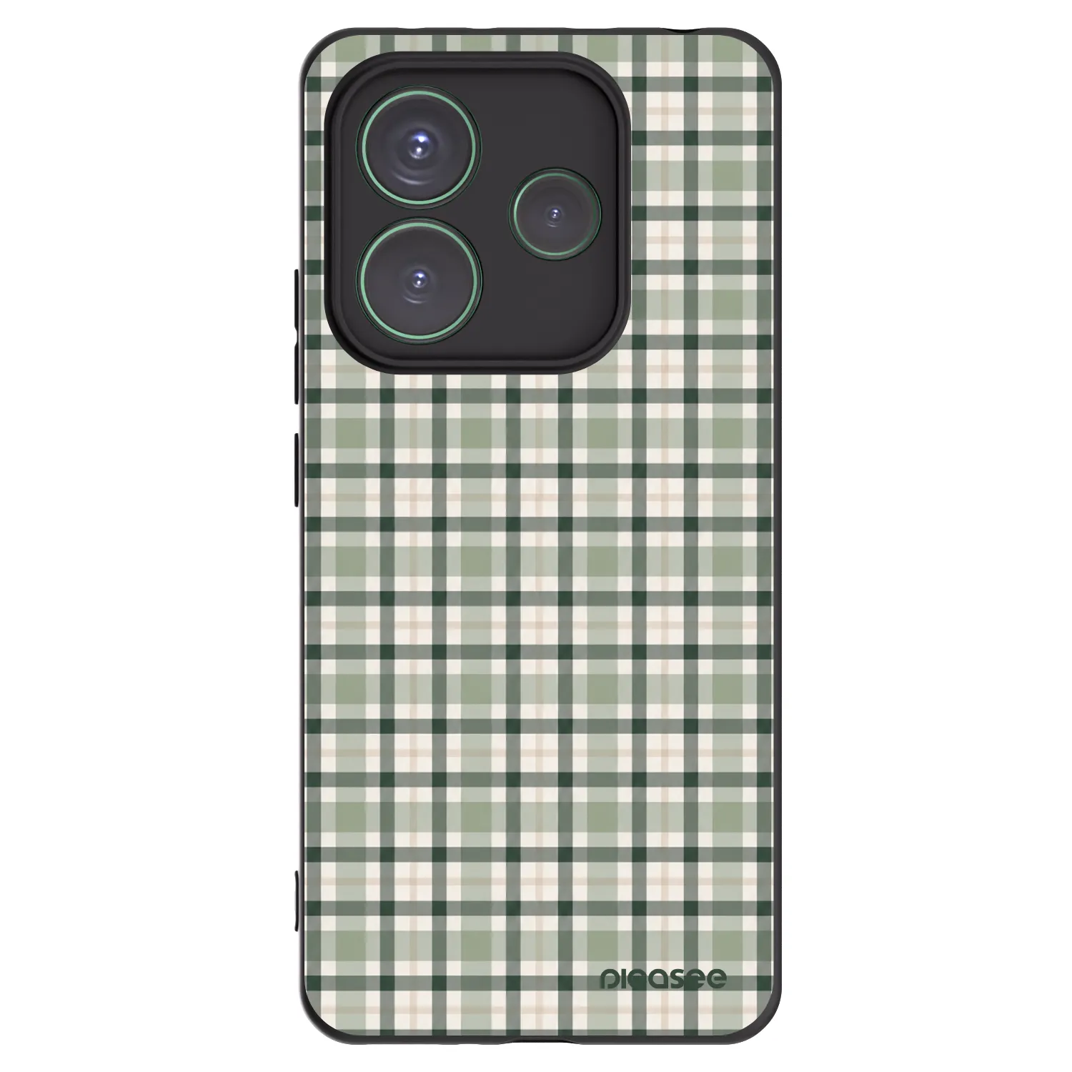 Picasee silikónový čierny obal pre Xiaomi Redmi Note 14 5G - Sage Tartan