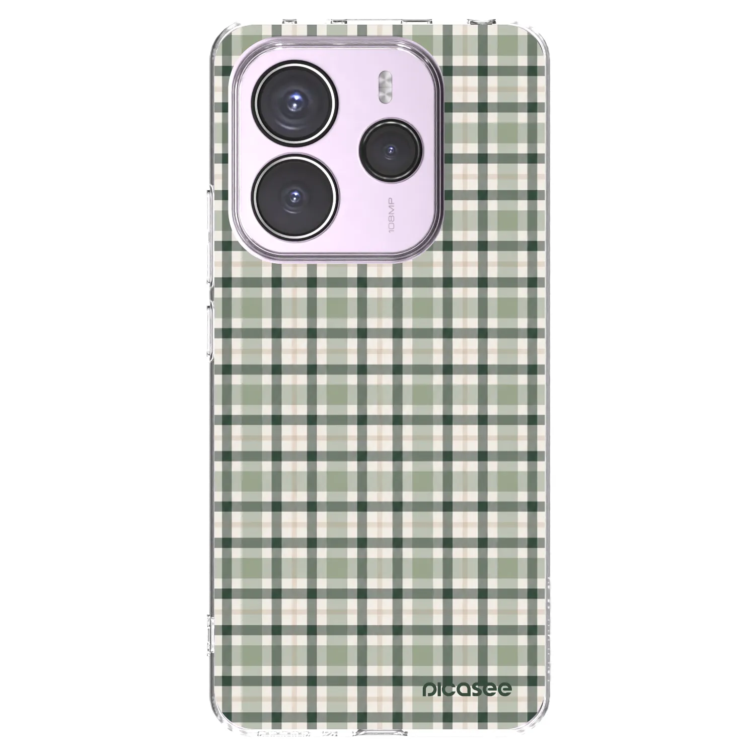 Picasee silikónový prehľadný obal pre Xiaomi Redmi Note 14 5G - Sage Tartan