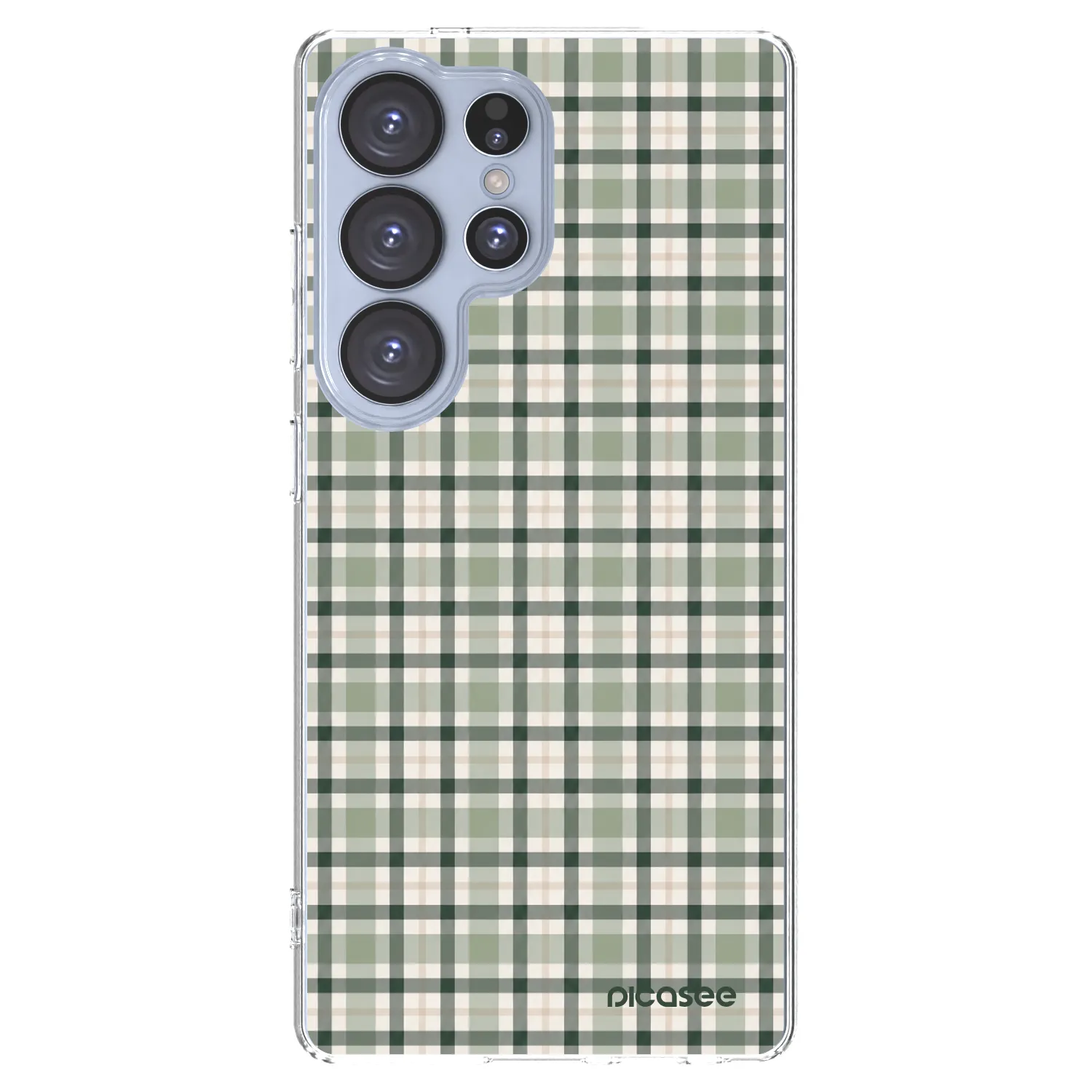 Picasee silikónový prehľadný obal pre Samsung Galaxy S25 Ultra 5G - Sage Tartan