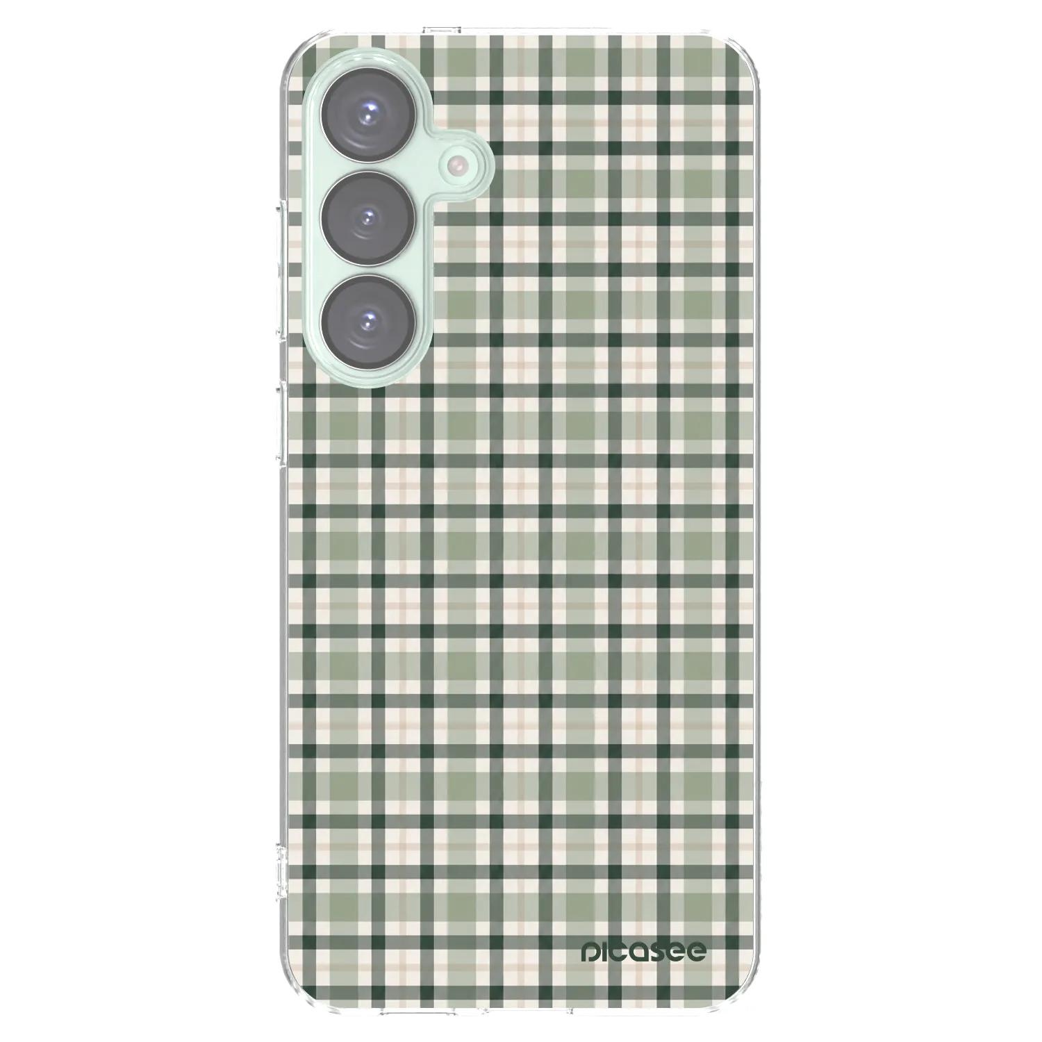 Picasee silikónový prehľadný obal pre Samsung Galaxy S25+ 5G - Sage Tartan
