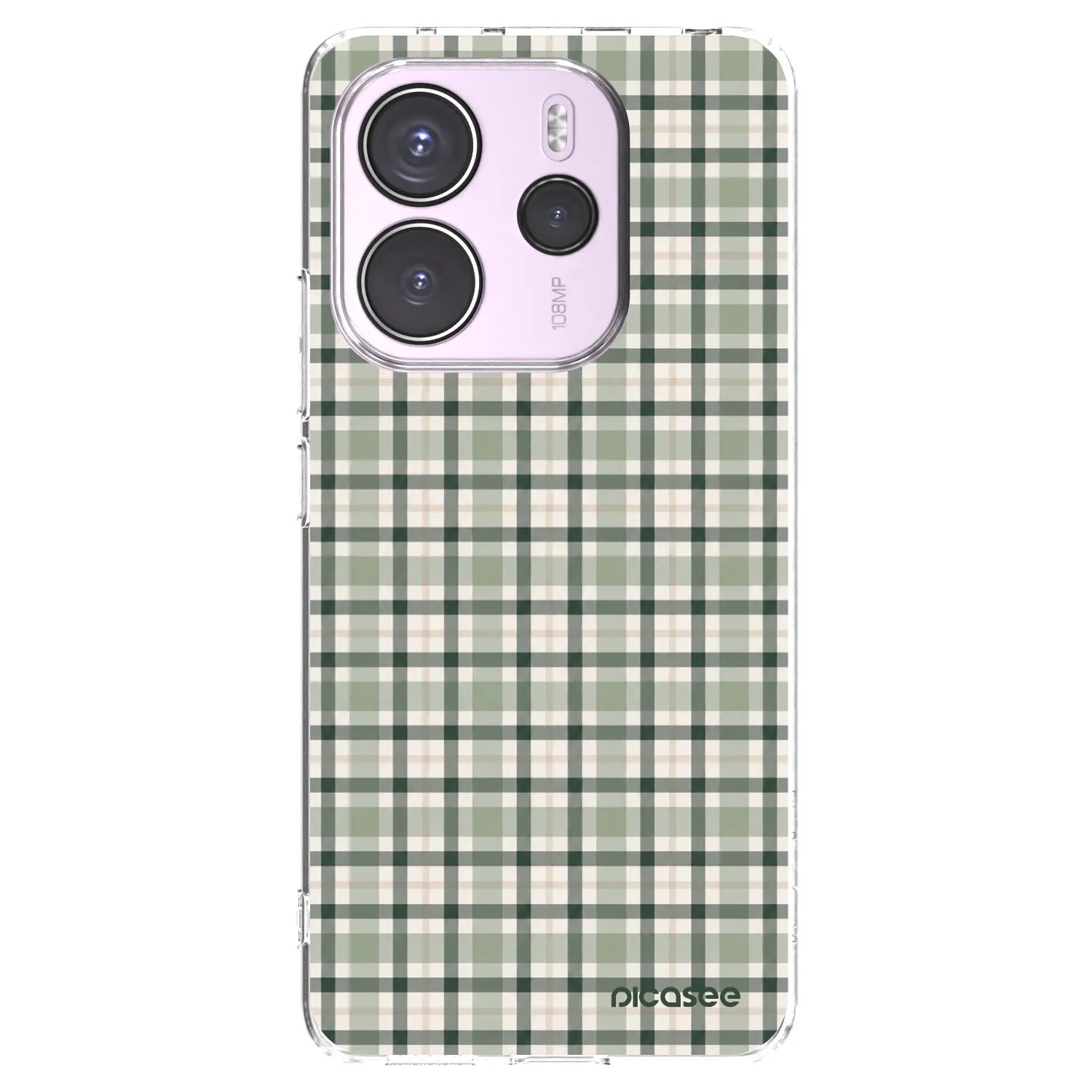 Picasee silikónový prehľadný obal pre Xiaomi Redmi Note 14 4G - Sage Tartan