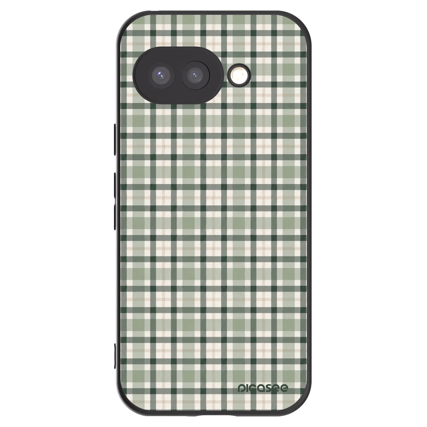 Picasee silikónový čierny obal pre Google Pixel 9a - Sage Tartan