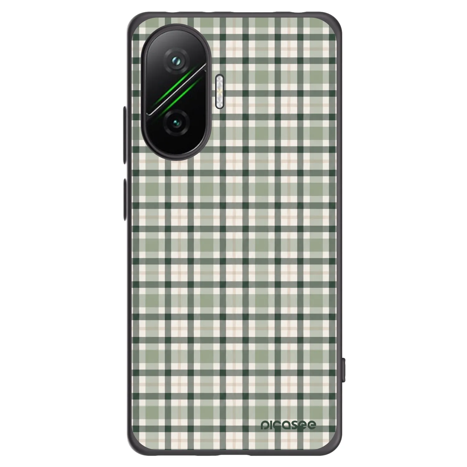 Picasee silikónový čierny obal pre Xiaomi Poco F7 5G - Sage Tartan