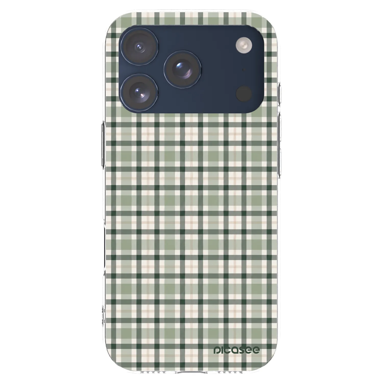 Picasee silikónový prehľadný obal pre Apple iPhone 17 Pro - Sage Tartan