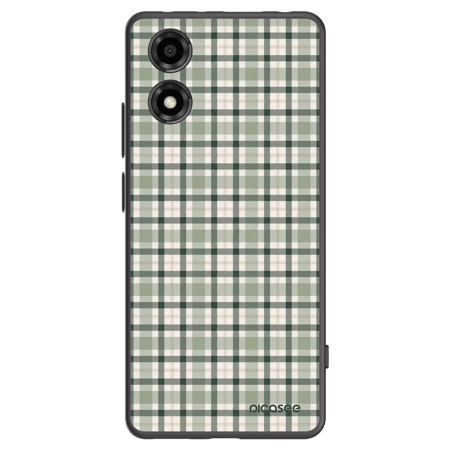 Picasee silikónový čierny obal pre Motorola Moto E14 - Sage Tartan
