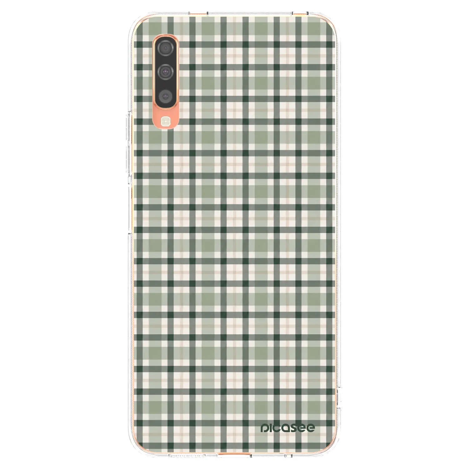 Picasee silikónový prehľadný obal pre Samsung Galaxy A70 A705F - Sage Tartan