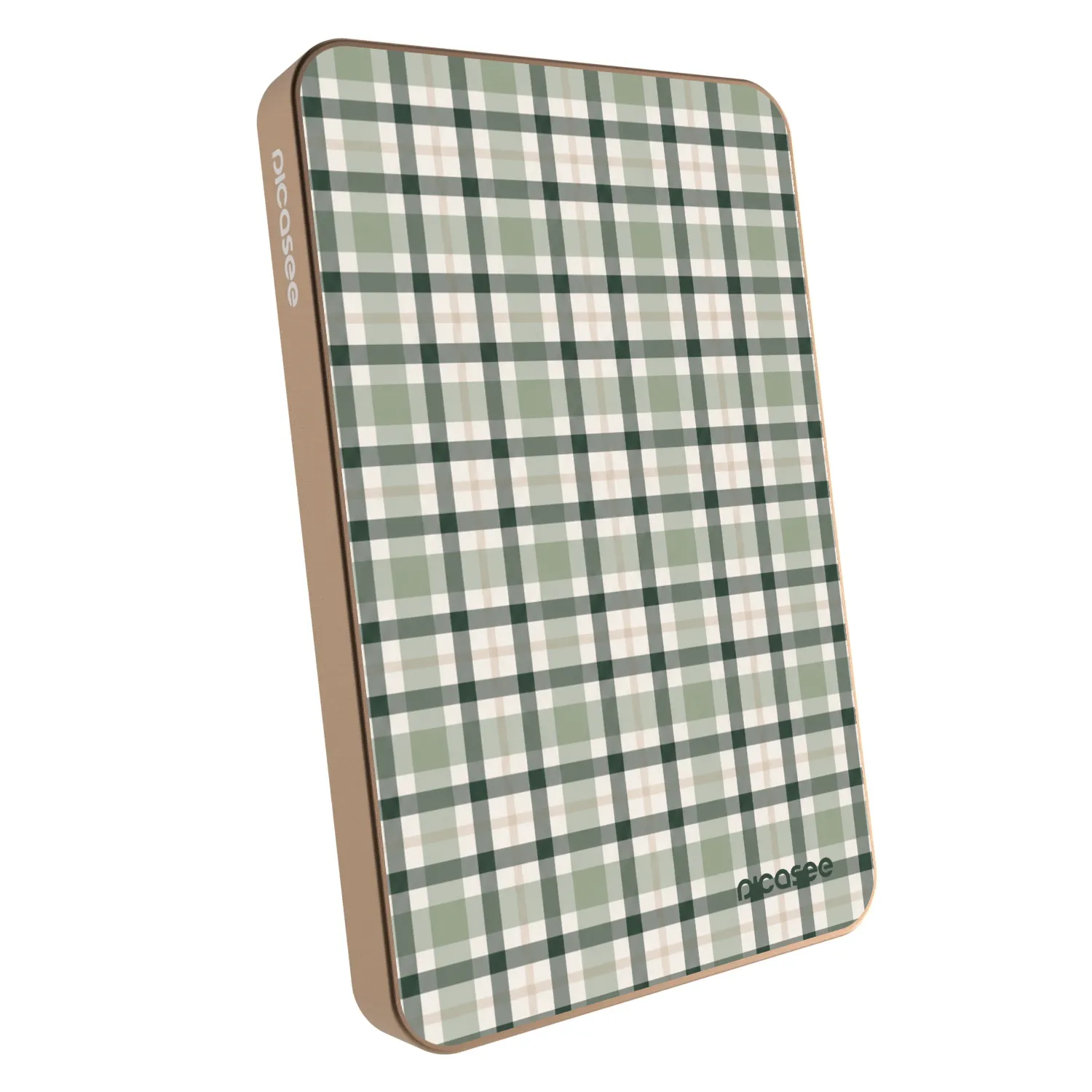 Picasee Powerbanka s MagSafe 5 000 mAh Zlatá - Sage Tartan