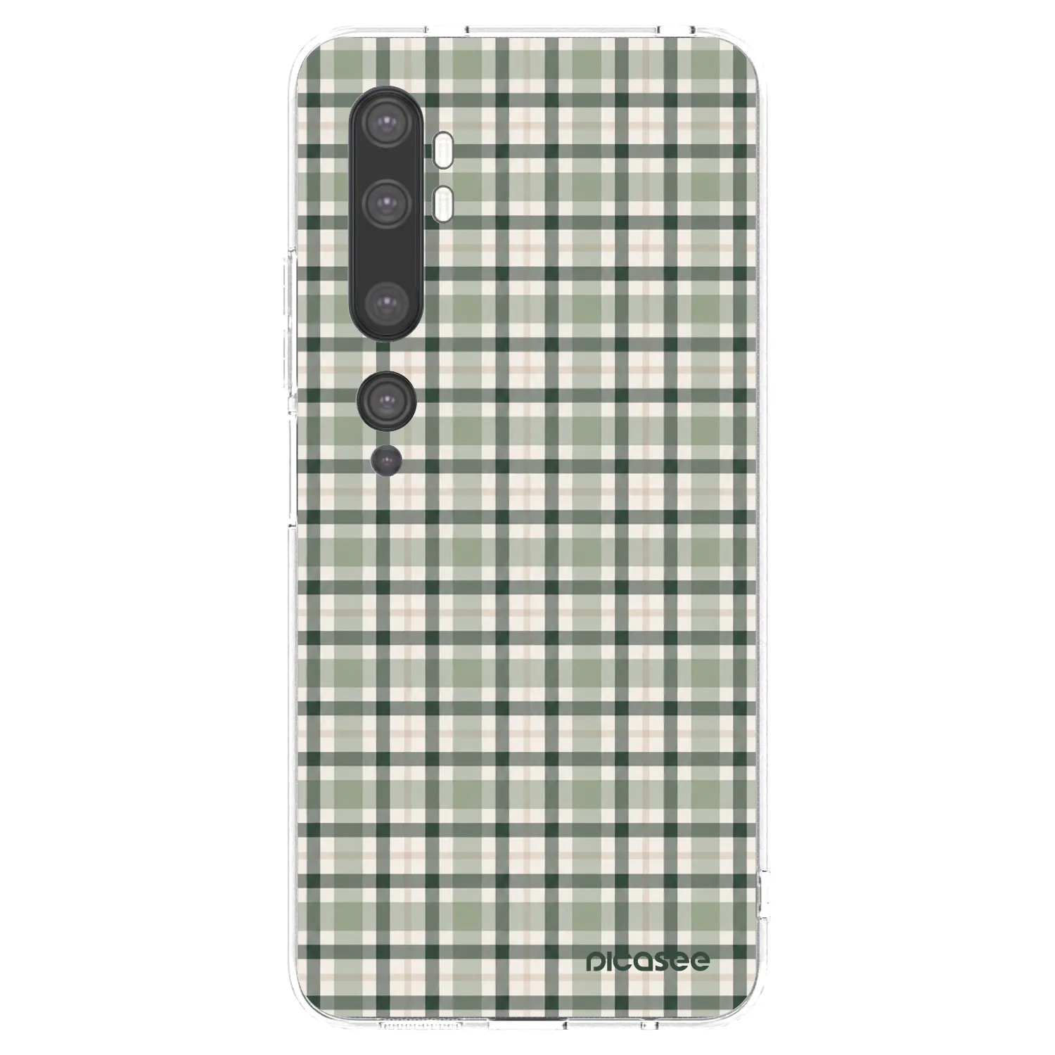 Picasee silikónový prehľadný obal pre Xiaomi Mi Note 10 (Pro) - Sage Tartan