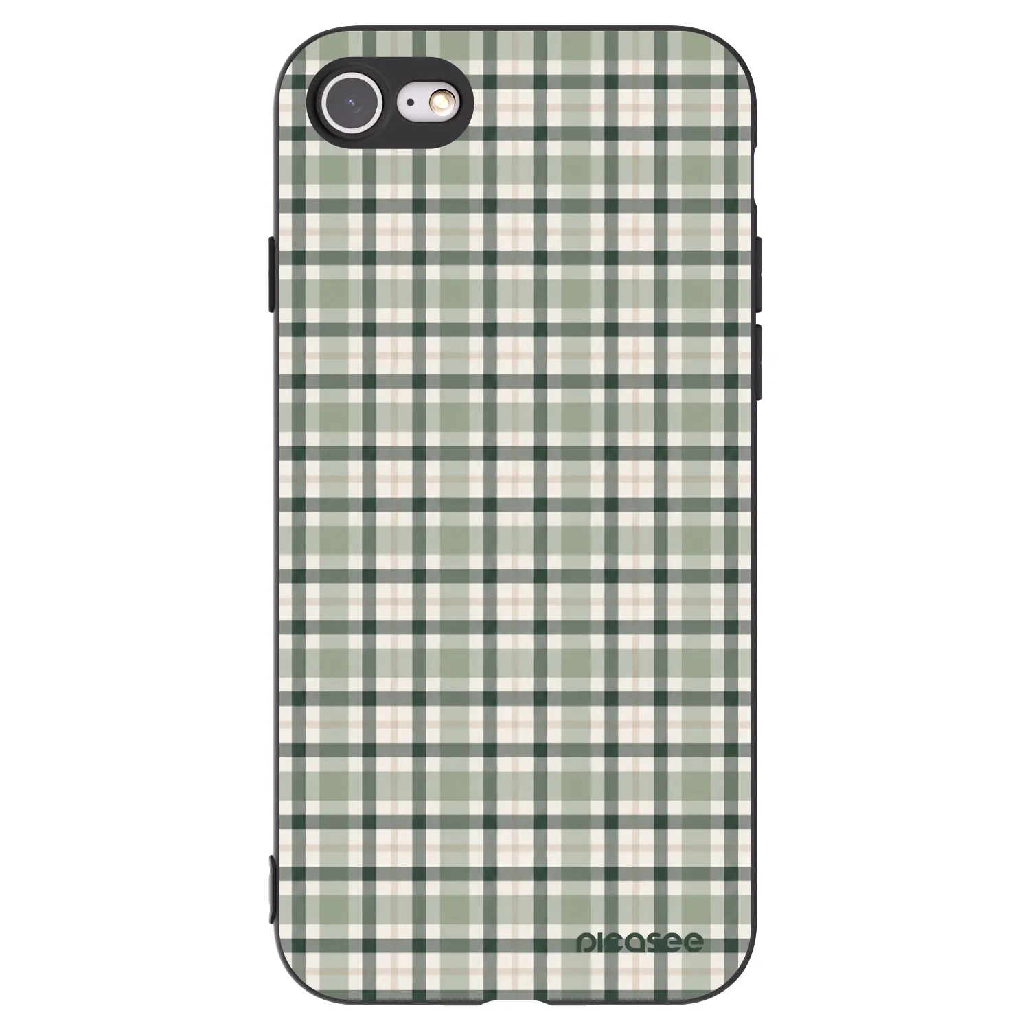 Picasee silikónový čierny obal pre Apple iPhone SE 2020 - Sage Tartan