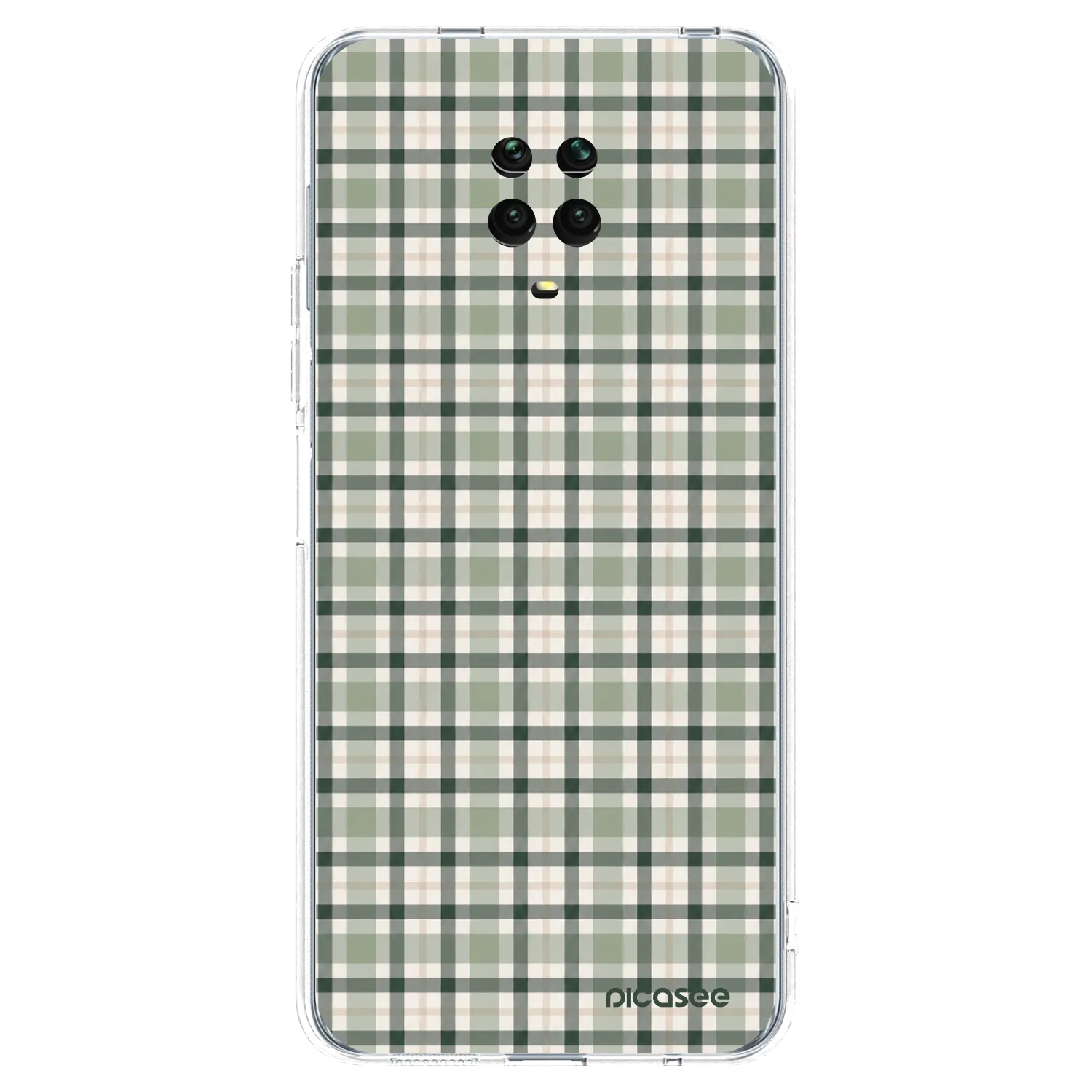 Picasee silikónový prehľadný obal pre Xiaomi Redmi Note 9S - Sage Tartan