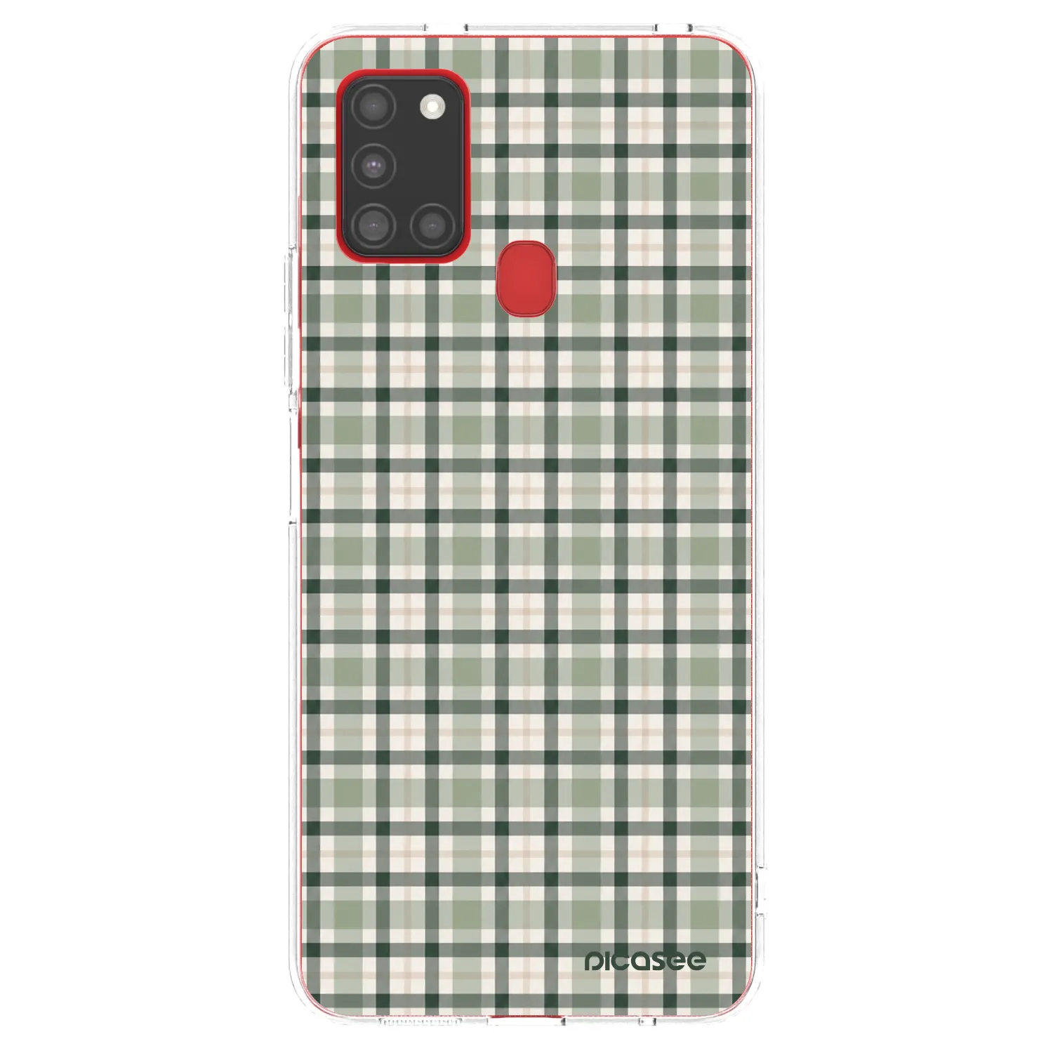 Picasee silikónový prehľadný obal pre Samsung Galaxy A21s - Sage Tartan