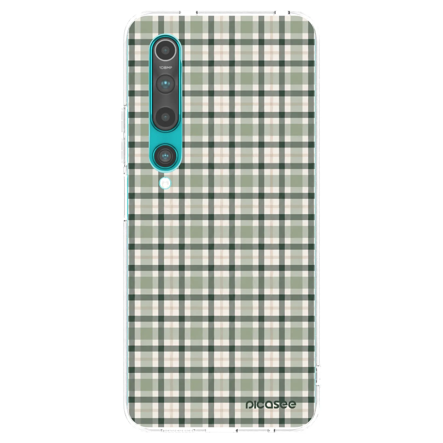 Picasee silikónový prehľadný obal pre Xiaomi Mi 10 - Sage Tartan