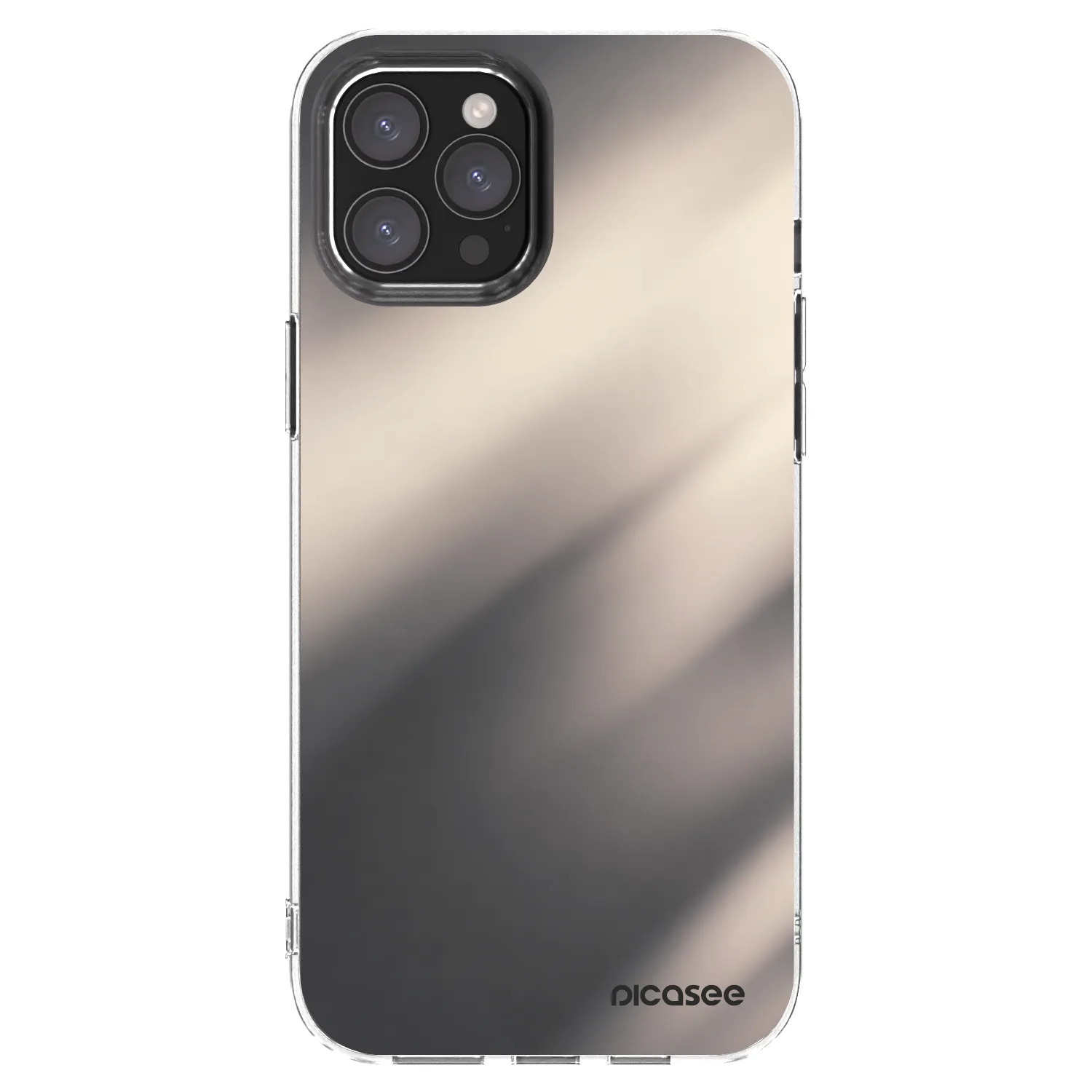 Picasee silikónový prehľadný obal pre Apple iPhone 12 Pro Max - Smoky Beige