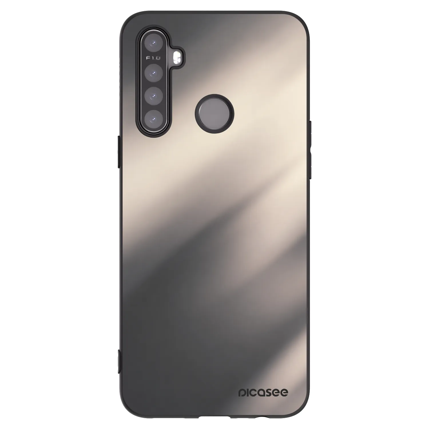 Picasee silikónový čierny obal pre Realme 5 - Smoky Beige