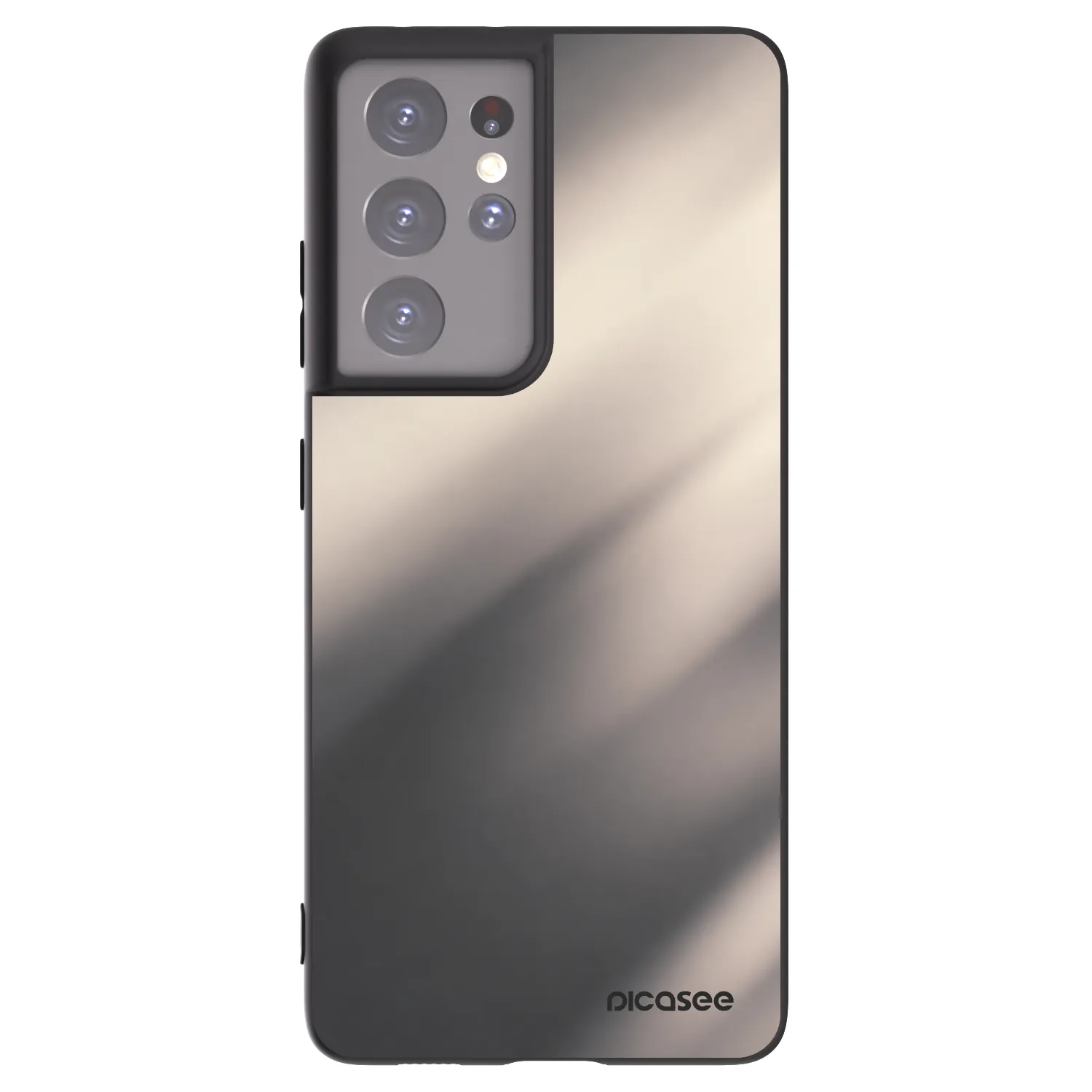 Picasee silikónový čierny obal pre Samsung Galaxy S21 Ultra 5G G998B - Smoky Beige