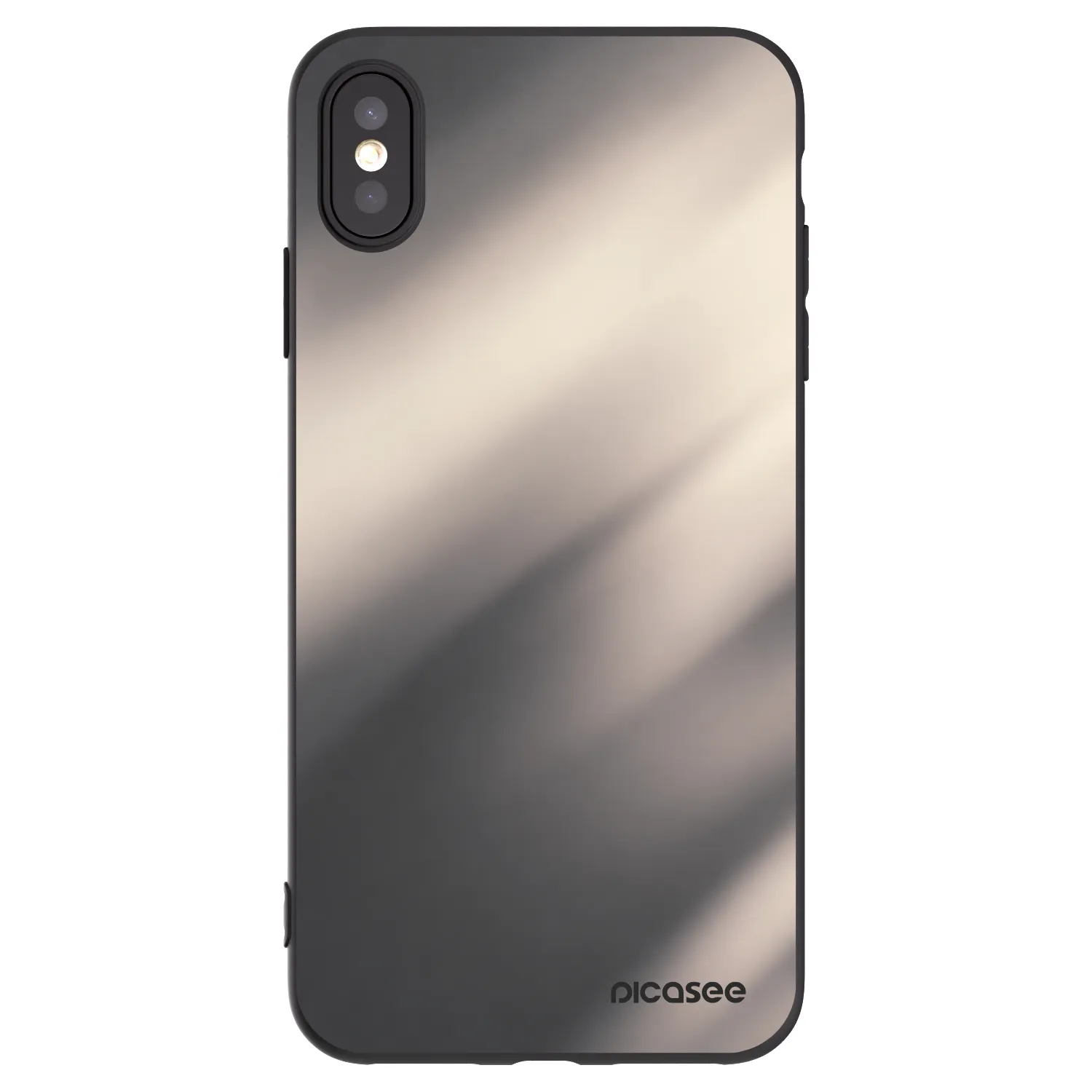 Picasee silikónový čierny obal pre Apple iPhone XS Max - Smoky Beige