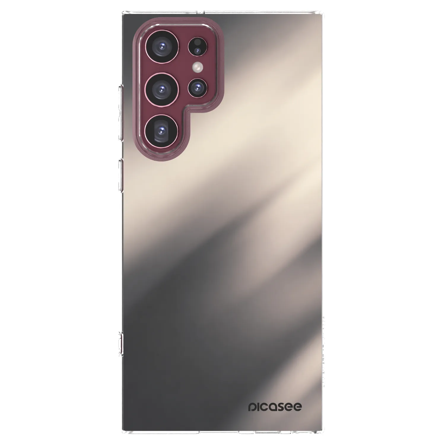 Picasee silikónový prehľadný obal pre Samsung Galaxy S22 Ultra 5G - Smoky Beige