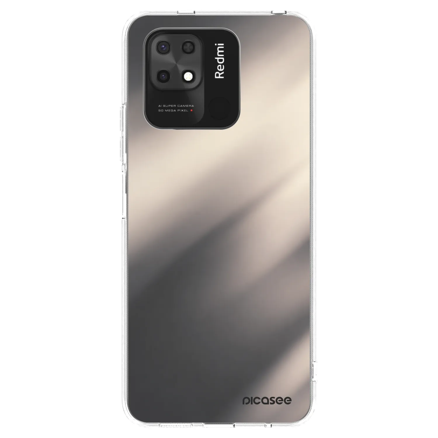 Picasee silikónový prehľadný obal pre Xiaomi Redmi 10C - Smoky Beige