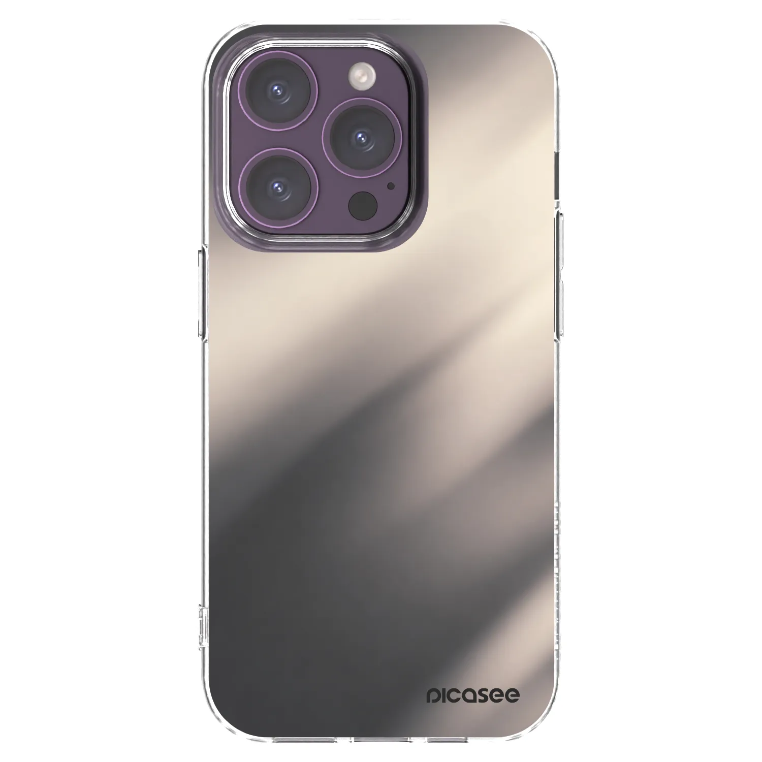 Picasee silikónový prehľadný obal pre Apple iPhone 14 Pro - Smoky Beige