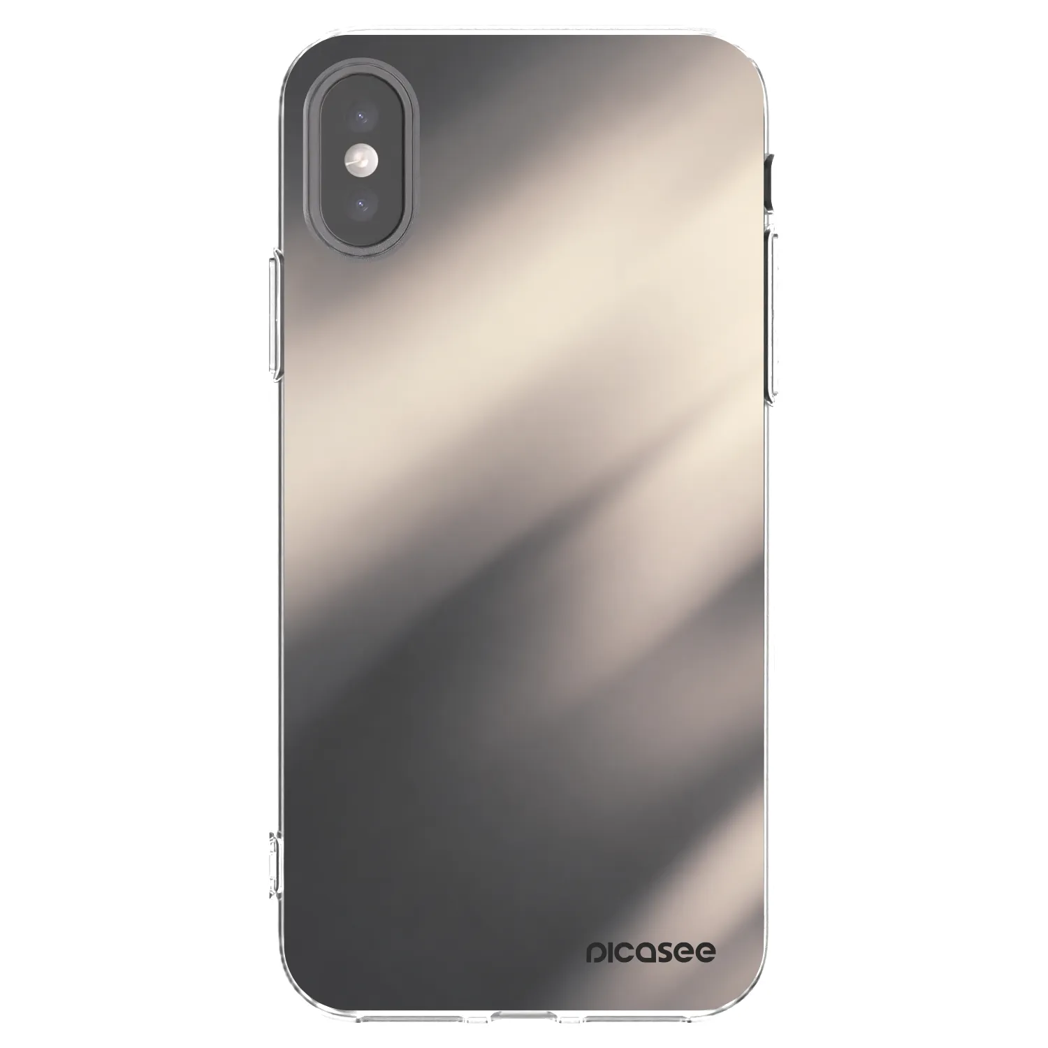 Picasee silikónový prehľadný obal pre Apple iPhone X/XS - Smoky Beige