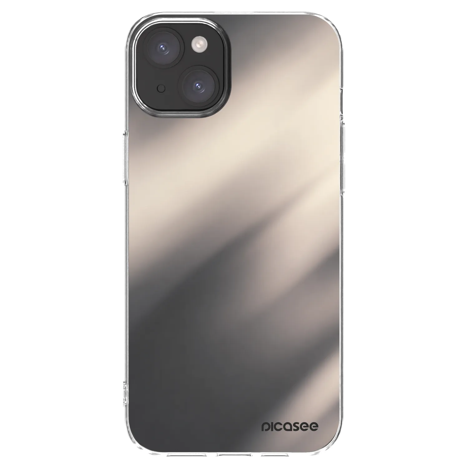 Picasee silikónový prehľadný obal pre Apple iPhone 15 Plus - Smoky Beige